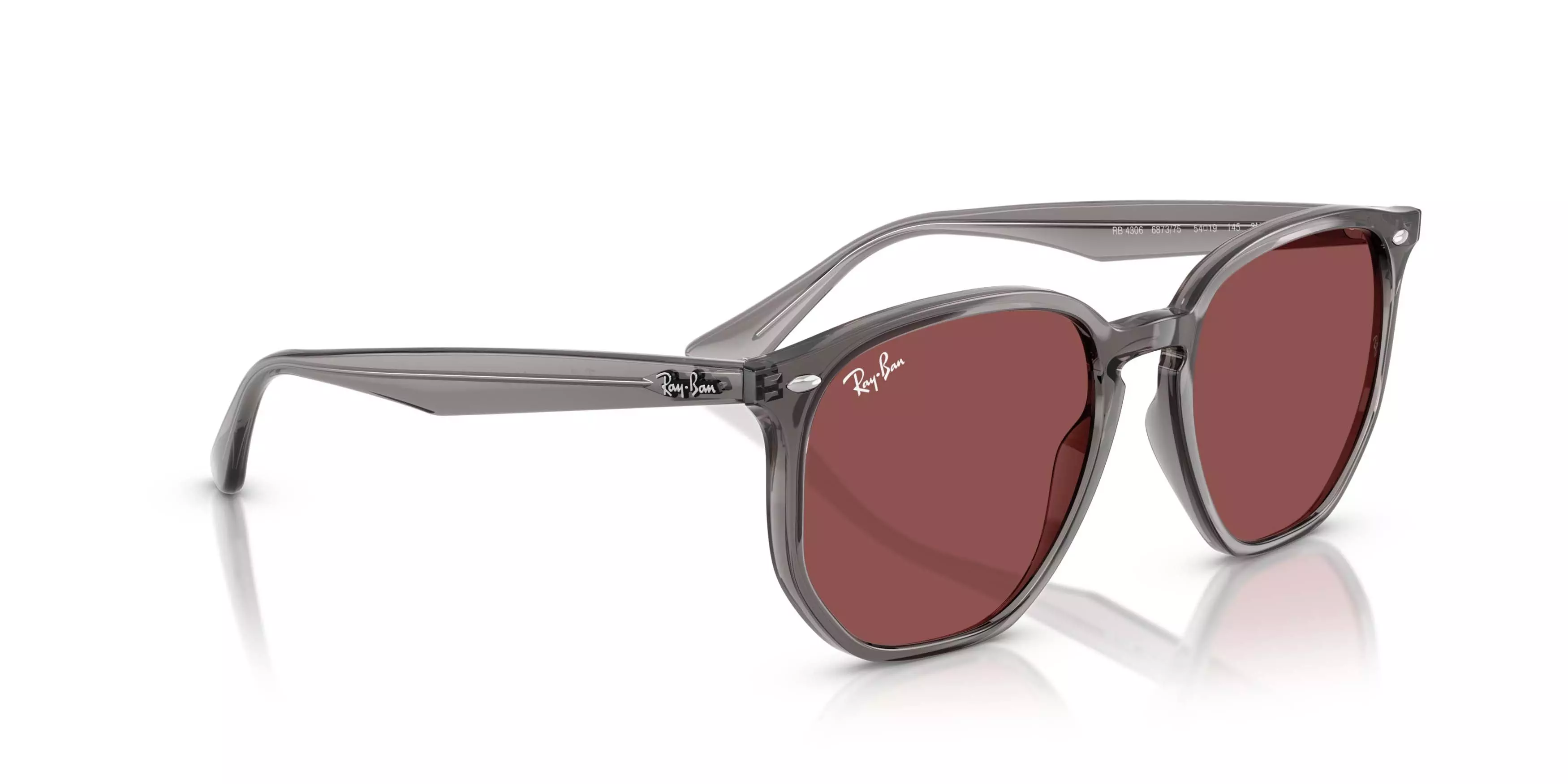 Ray-Ban RB4306 Dark Violet Sunglasses &ndash; Matte Opal Grey - GREY/PURPLE