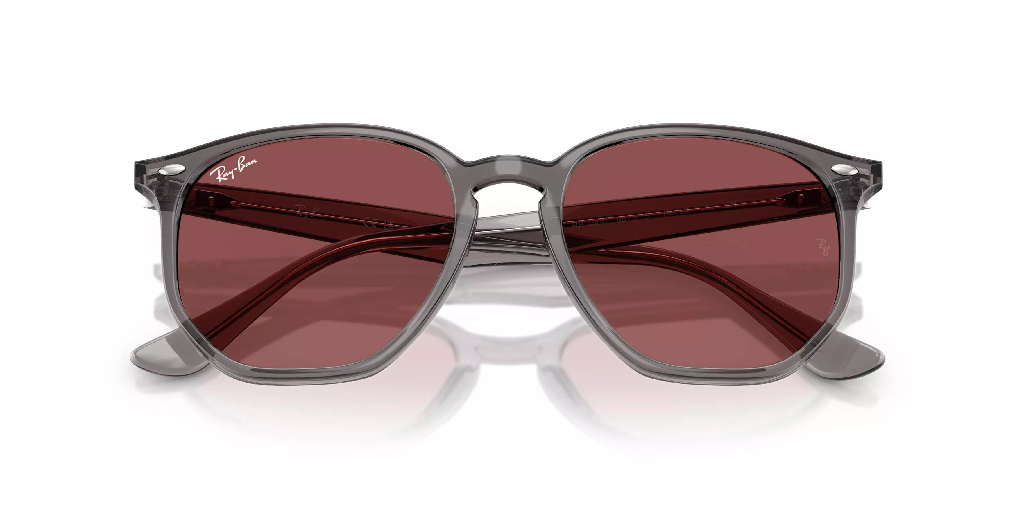 Ray-Ban RB4306 Dark Violet Sunglasses &ndash; Matte Opal Grey - GREY/PURPLE