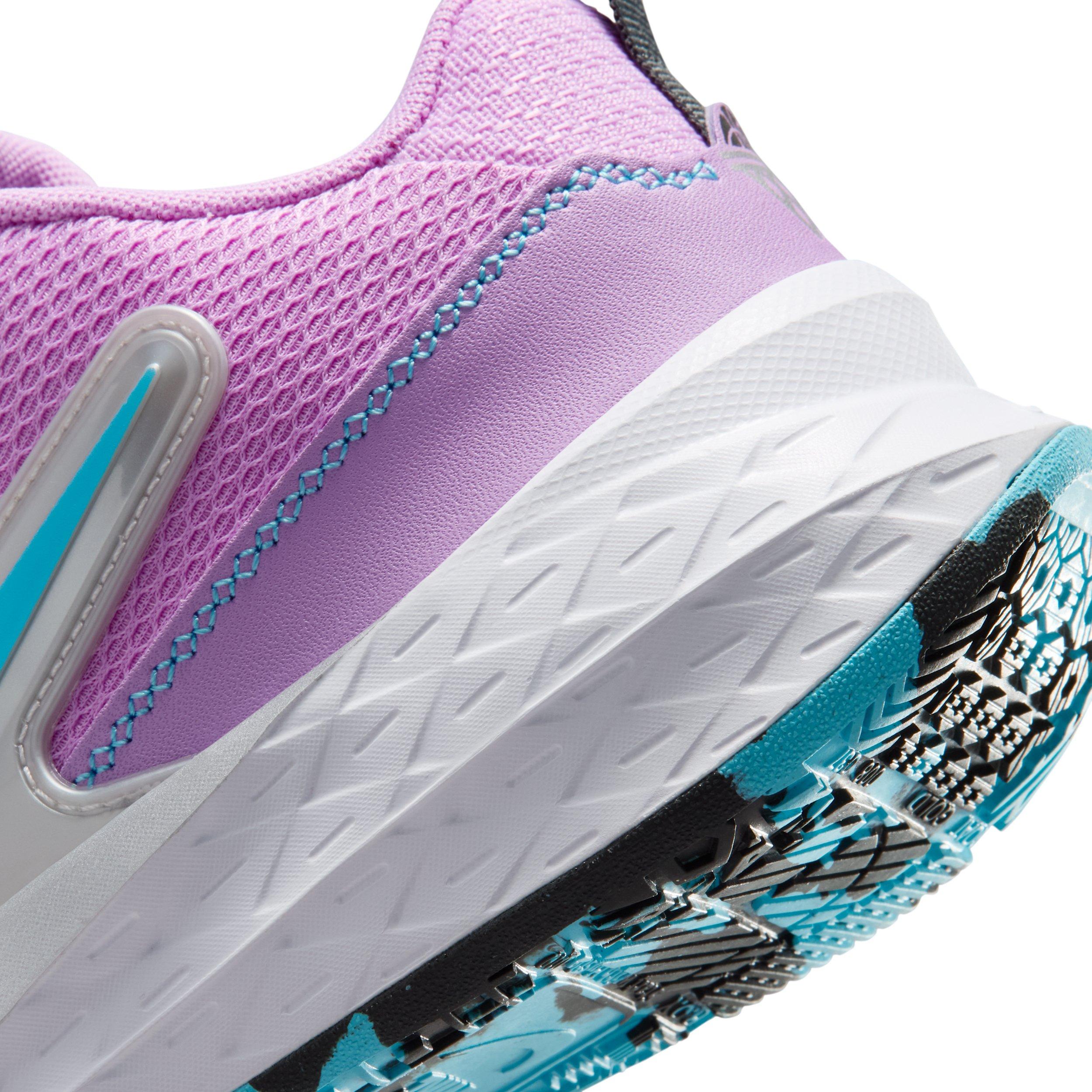 Nike Team Hustle D 12 "Fuchsia Glow/Silver/Flat Silver/Blue" Grade School Girls' Basketball Shoe - FUCHSIA/SILVER/SILVER/BLUE