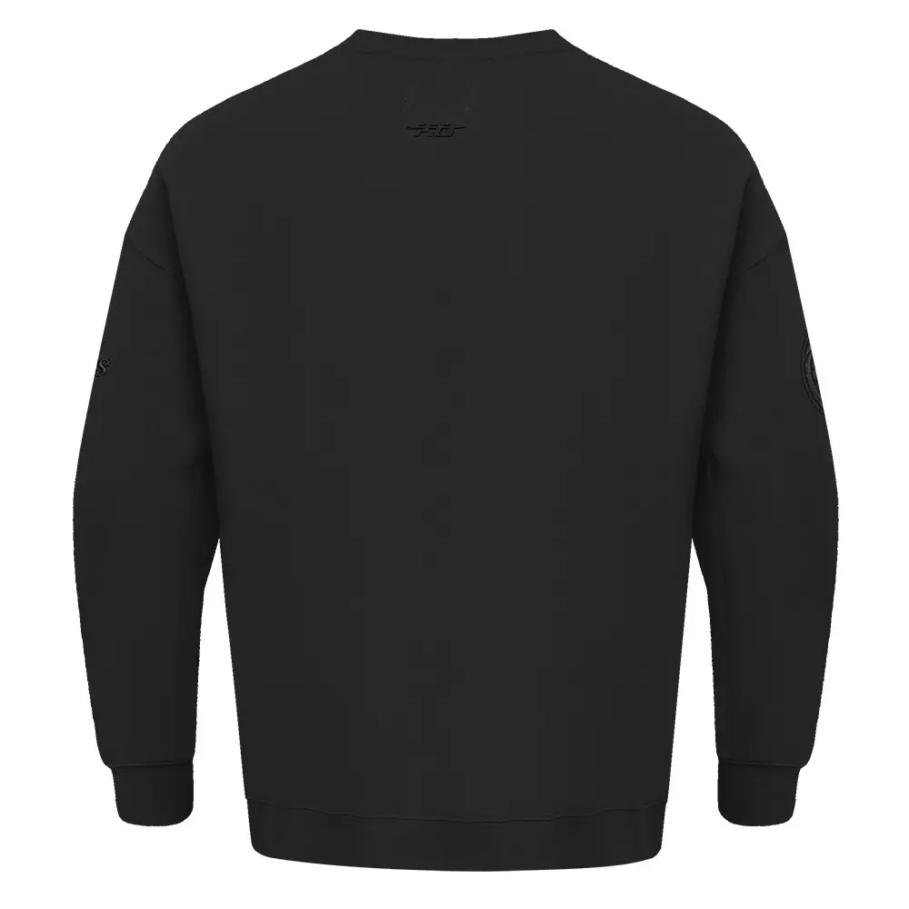 Pro Standard Men's MLB New York Yankees Neutral Drop Shoulder Fleece Crewneck - BLACK