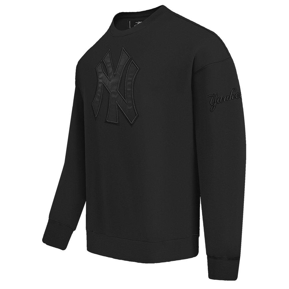 Pro Standard Men's MLB New York Yankees Neutral Drop Shoulder Fleece Crewneck - BLACK Thumbnail View 3