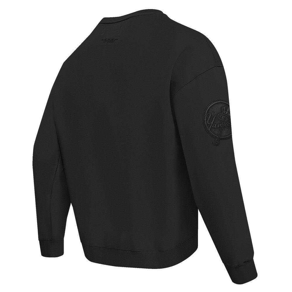 Pro Standard Men's MLB New York Yankees Neutral Drop Shoulder Fleece Crewneck - BLACK Thumbnail View 4