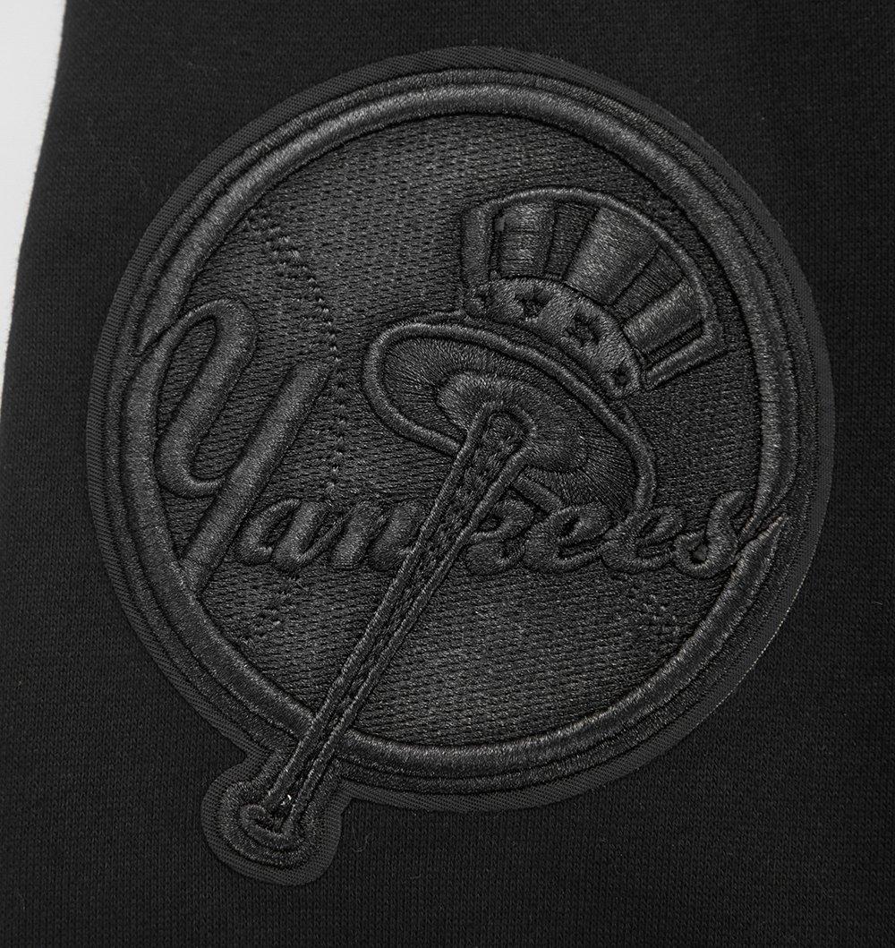 Pro Standard Men's MLB New York Yankees Neutral Drop Shoulder Fleece Crewneck - BLACK Thumbnail View 6