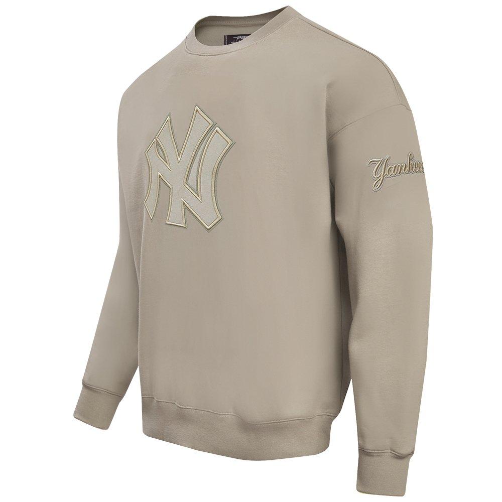 Pro Standard Men's MLB New York Yankees Neutral Drop Shoulder Fleece Crewneck - BROWN Thumbnail View 3