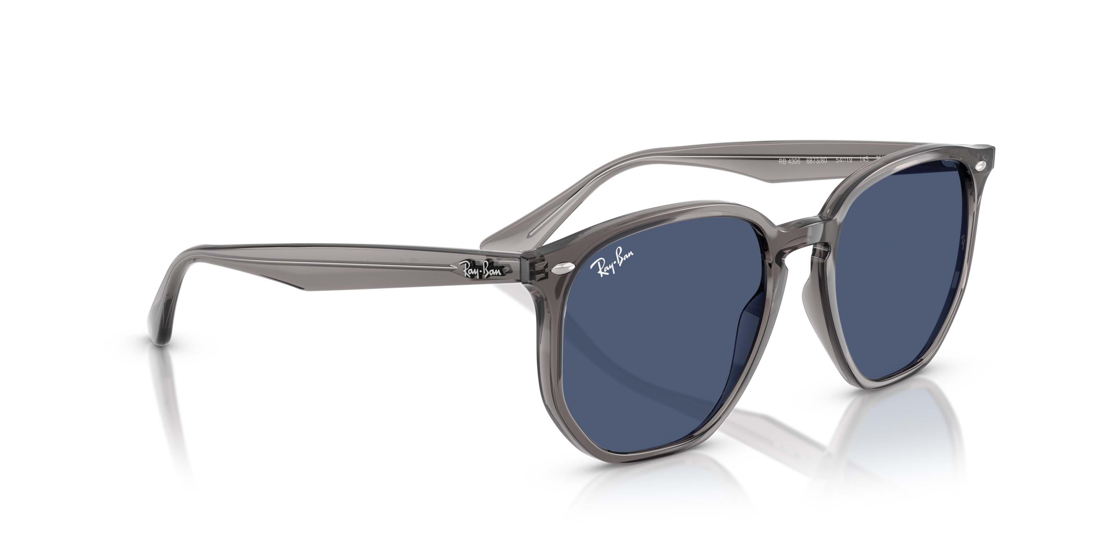 Ray-Ban RB4306 Dark Blue Sunglasses &ndash; Matte Opal Grey - GREY/BLUE Thumbnail View 3