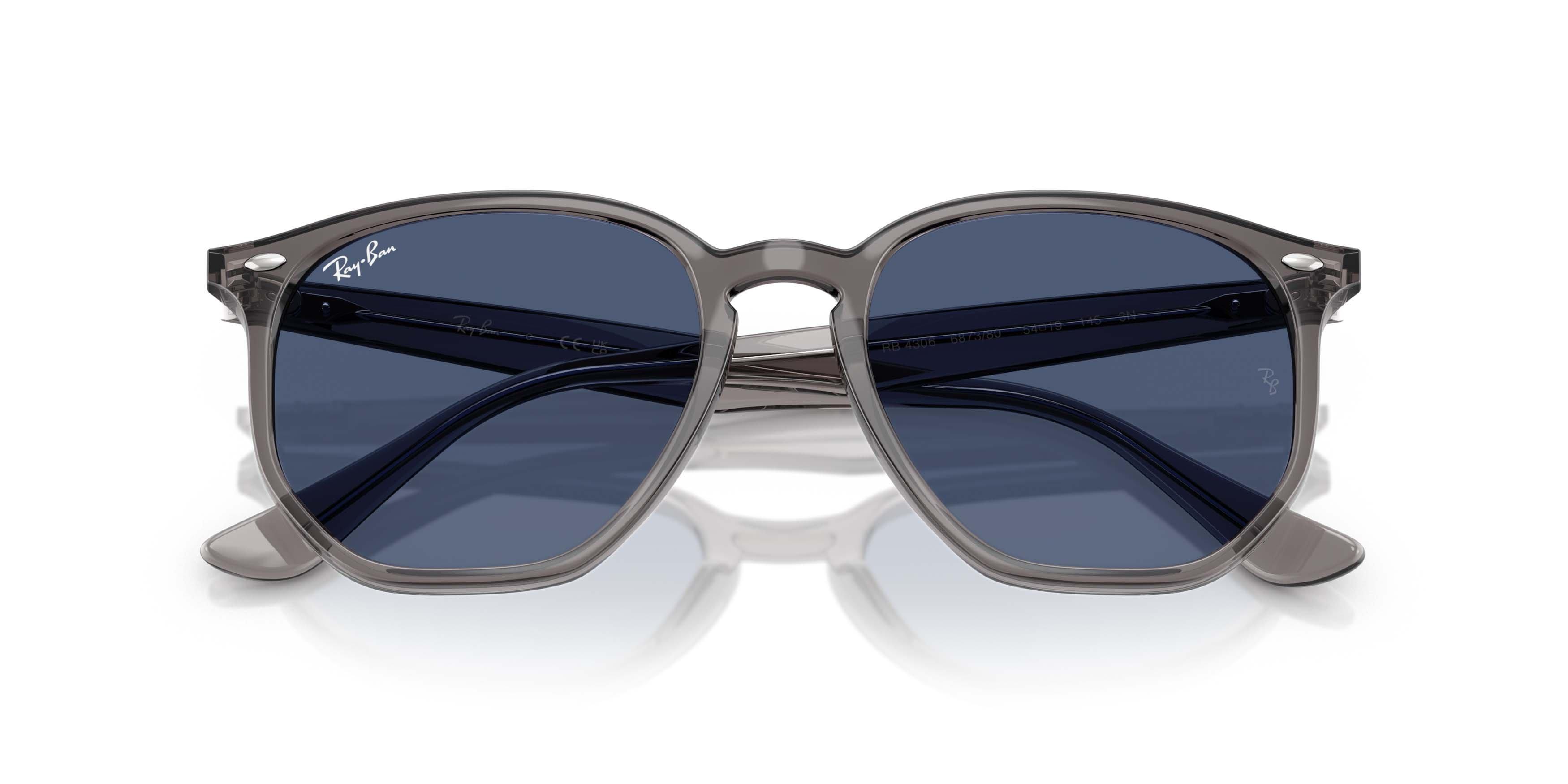 Ray-Ban RB4306 Dark Blue Sunglasses &ndash; Matte Opal Grey - GREY/BLUE Thumbnail View 5