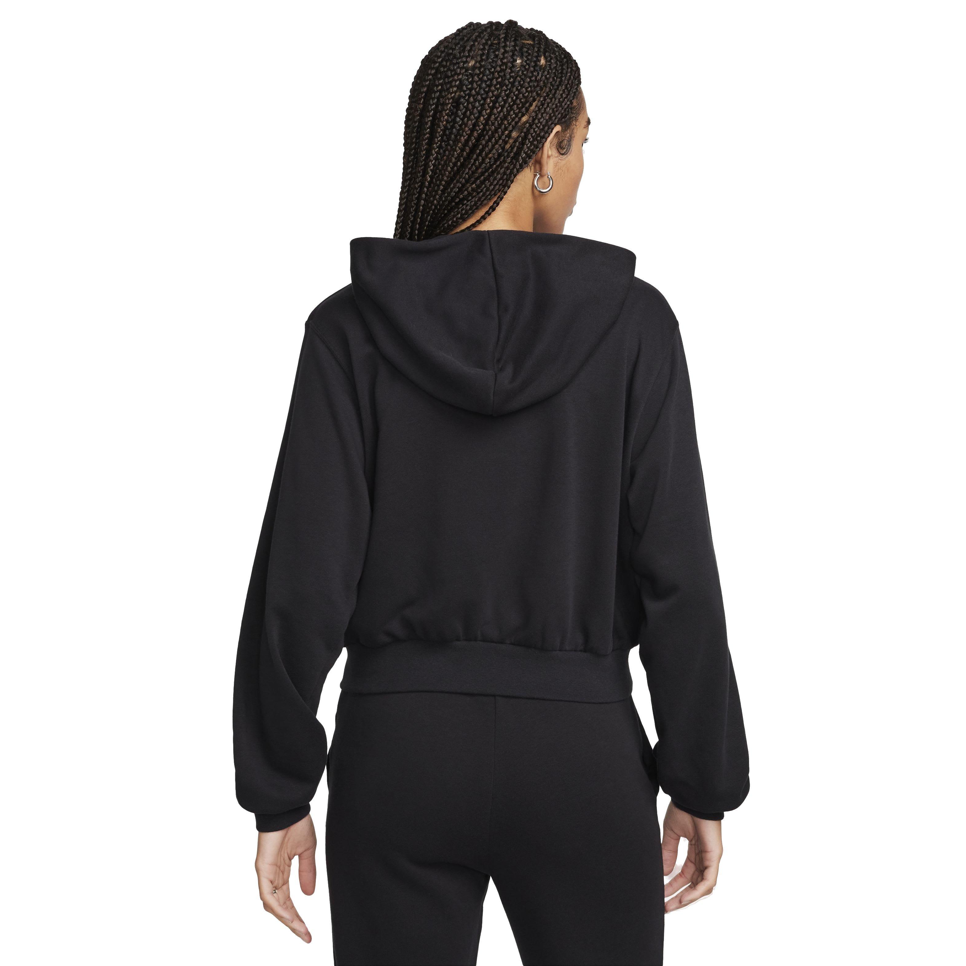 Nike Women's Sportswear Chill Loose Full-Zip French Terry Hoodie - BLACK Thumbnail View 2