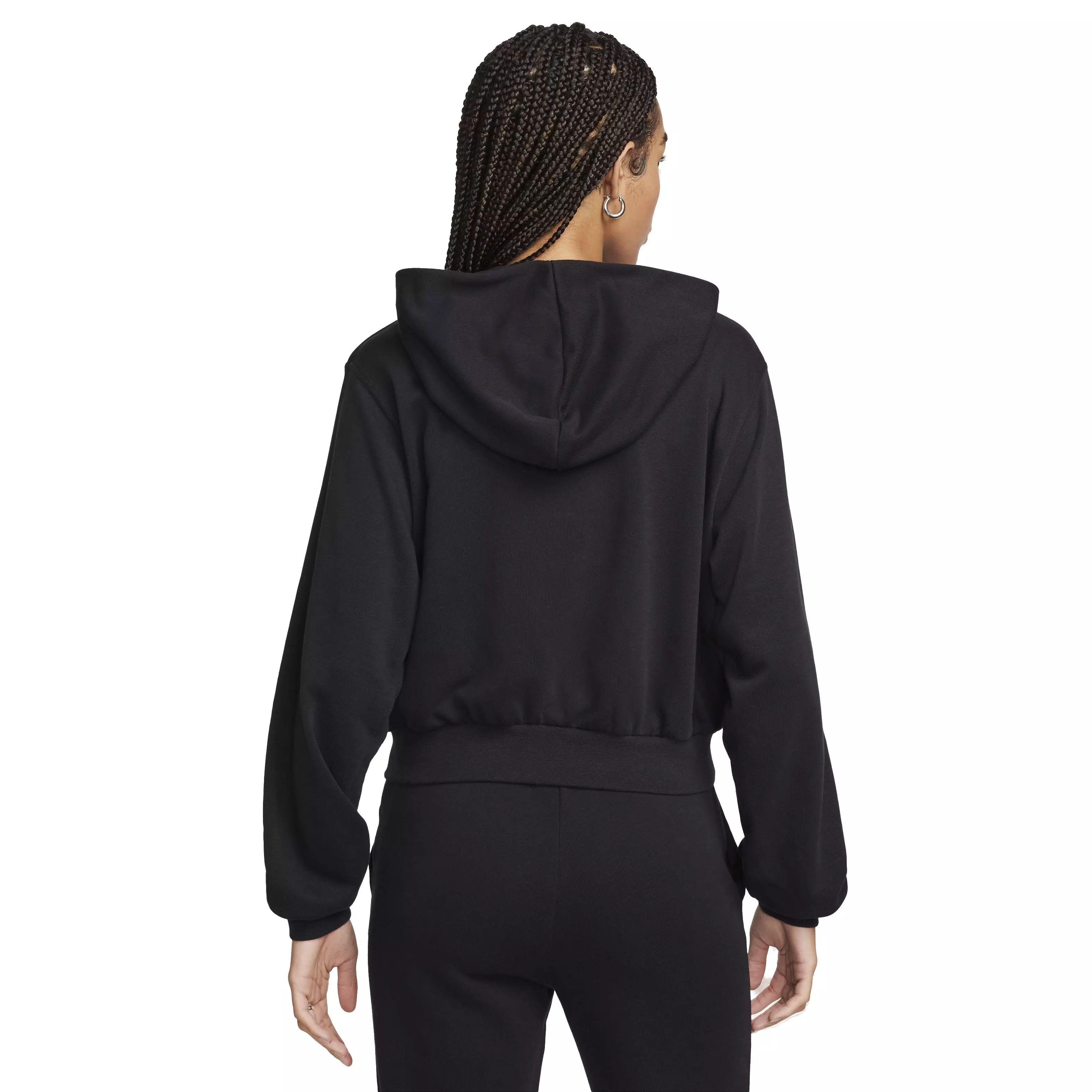Nike Women's Sportswear Chill Loose Full-Zip French Terry Hoodie - BLACK