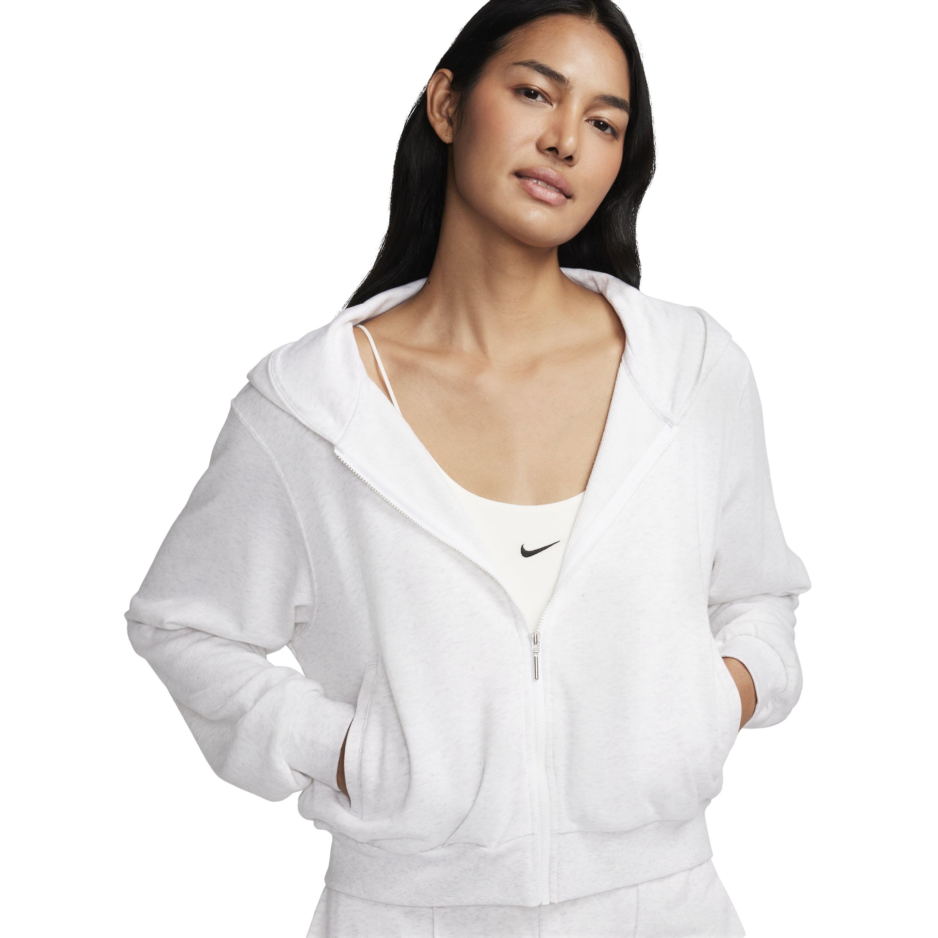 Nike Women's Sportswear Chill Loose Full-Zip French Terry Hoodie - WHITE Thumbnail View 1