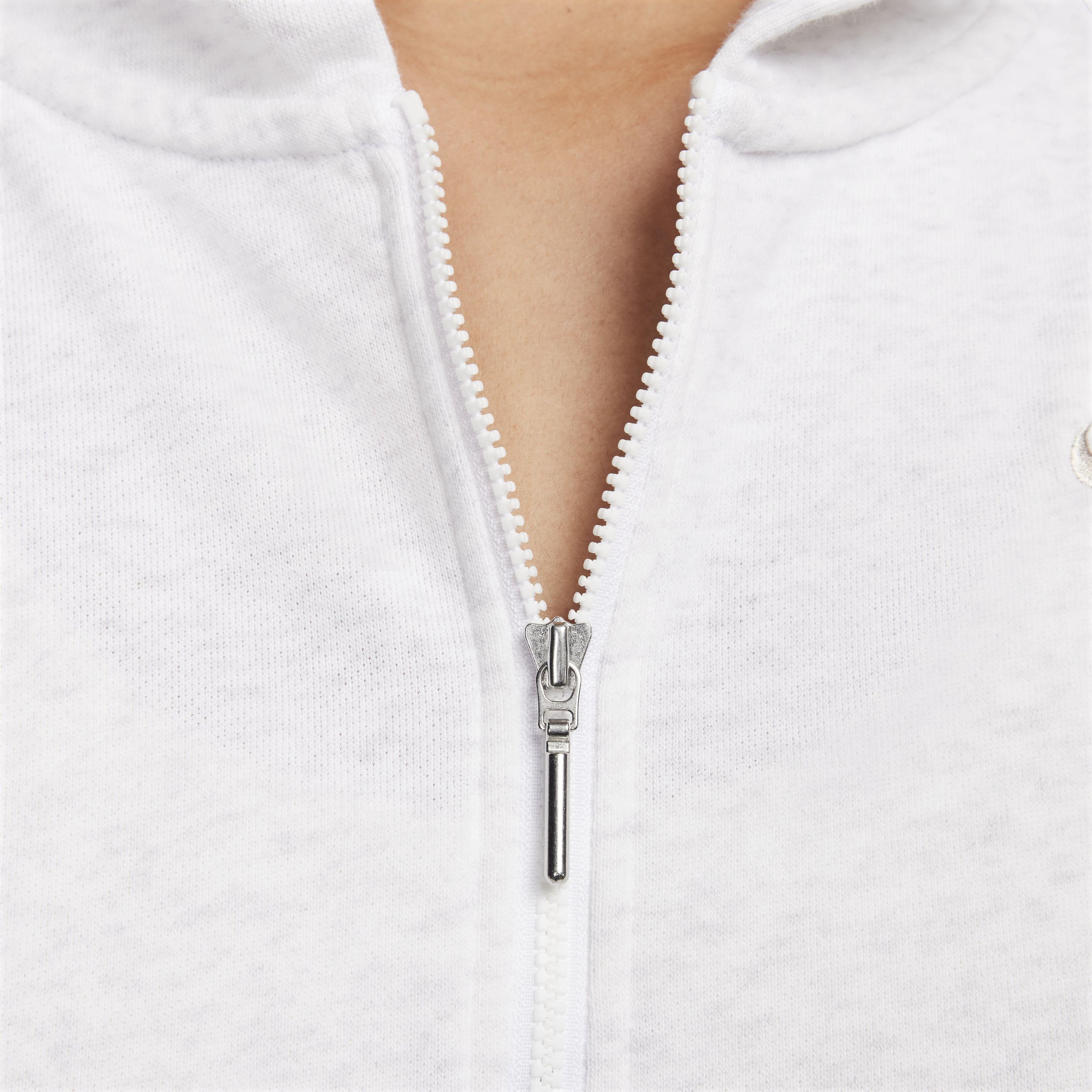 Nike Women's Sportswear Chill Loose Full-Zip French Terry Hoodie - WHITE Thumbnail View 4