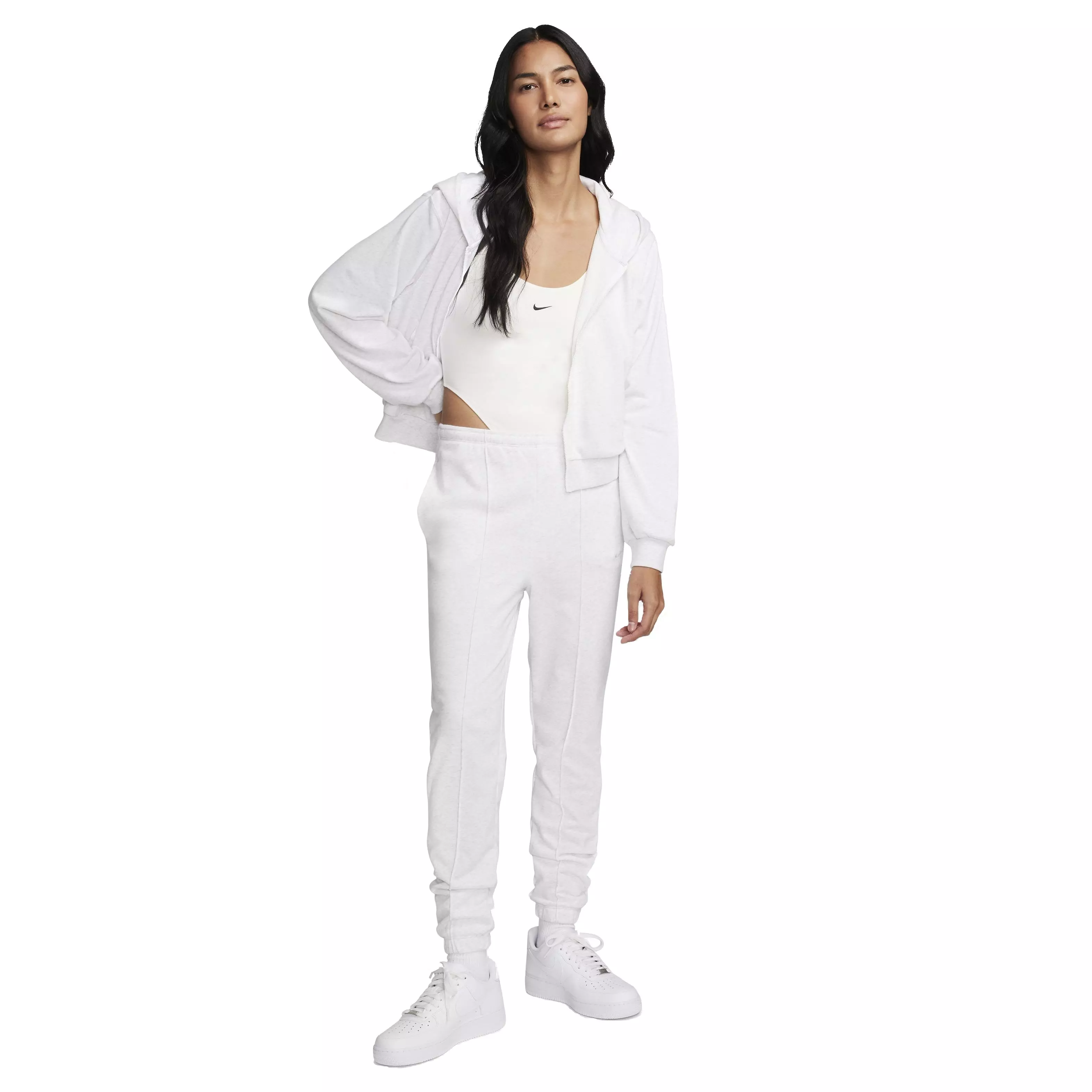 Nike Women's Sportswear Chill Loose Full-Zip French Terry Hoodie - WHITE