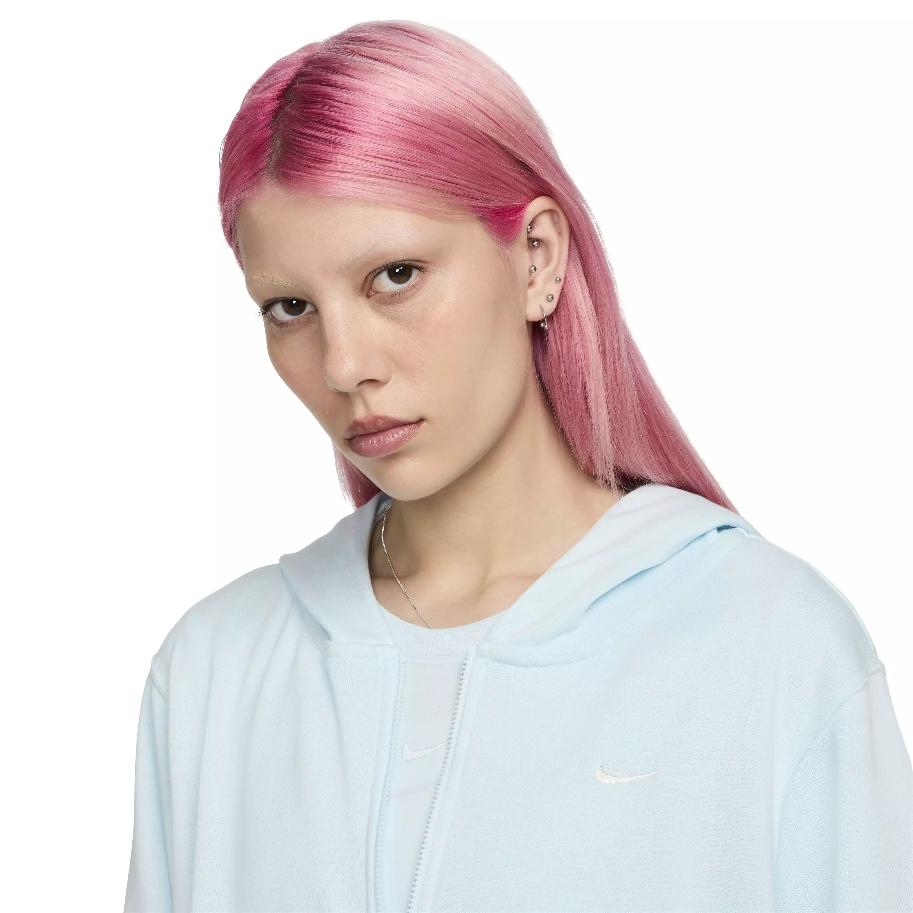 Nike Women's Sportswear Chill Loose Full-Zip French Terry Hoodie - BLUE