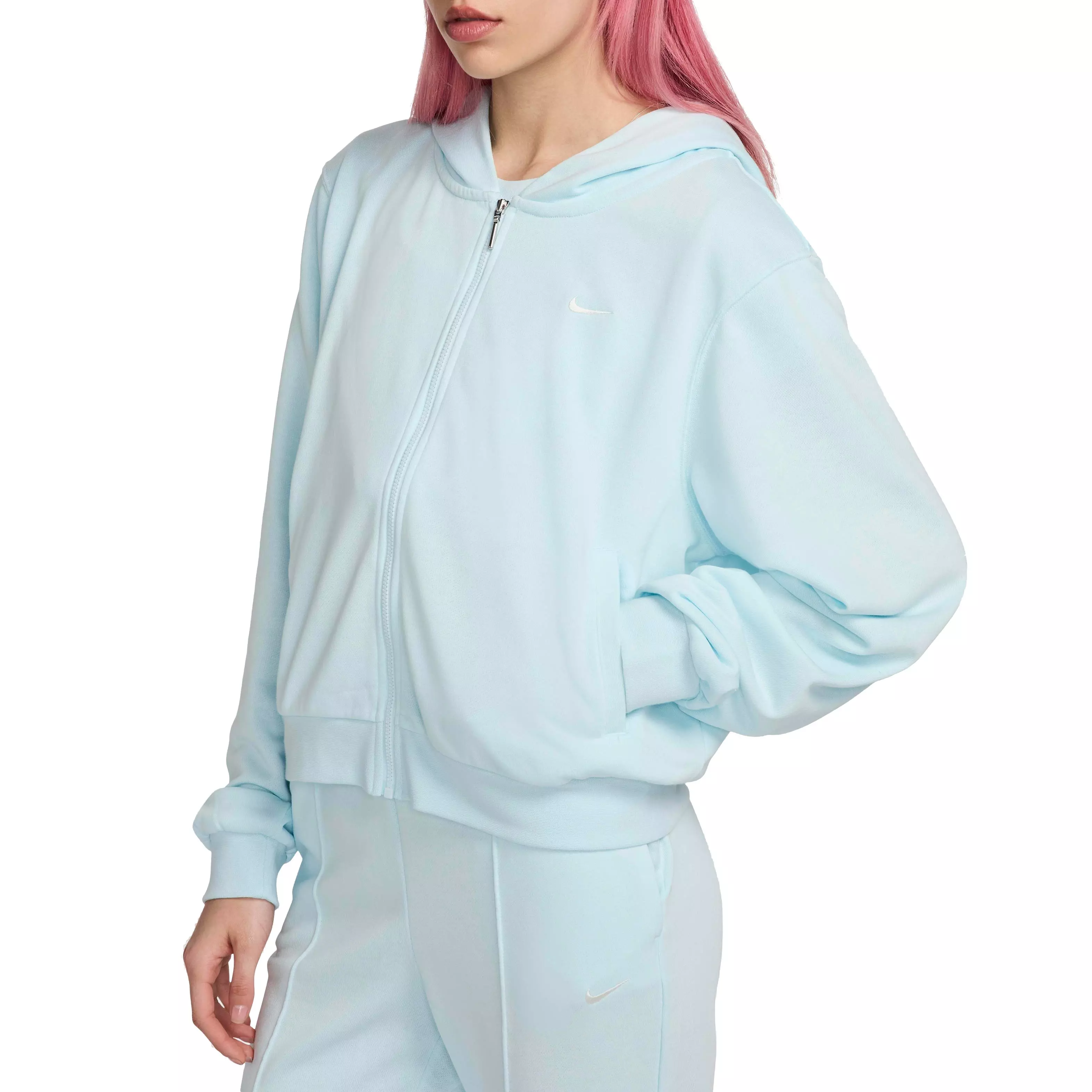 Nike Women's Sportswear Chill Loose Full-Zip French Terry Hoodie - BLUE