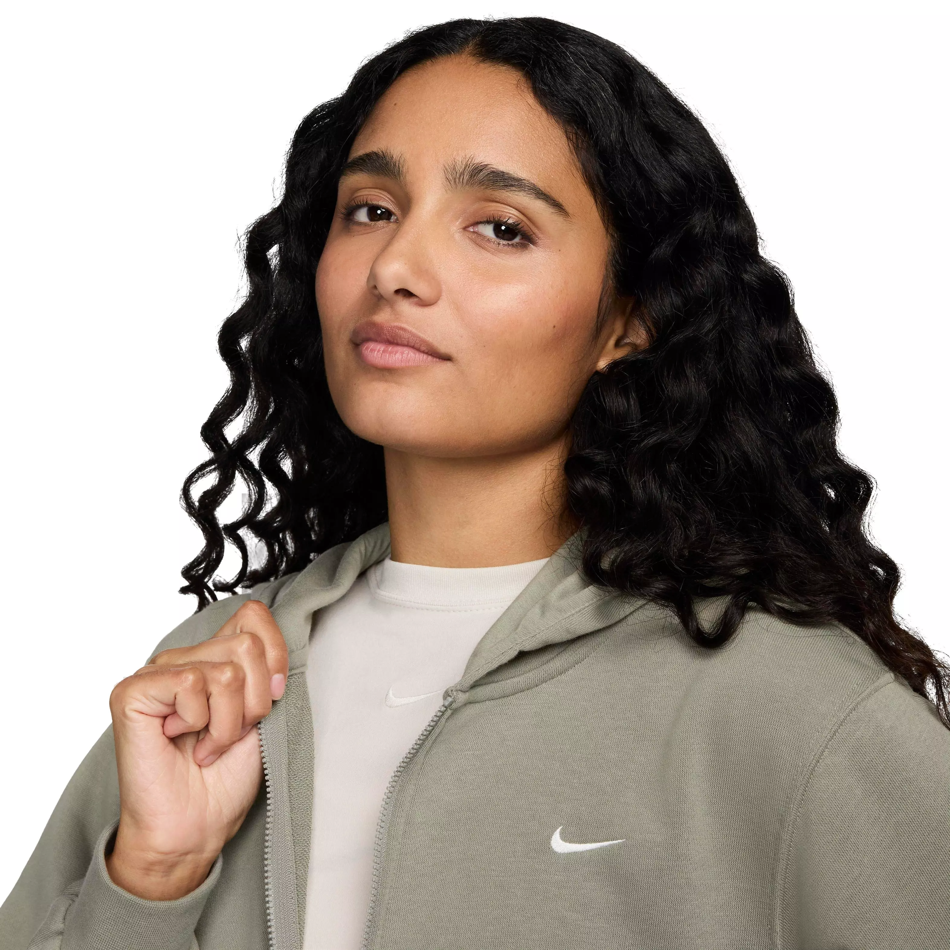 Nike Women's Sportswear Chill Loose Full-Zip French Terry Hoodie - GREEN