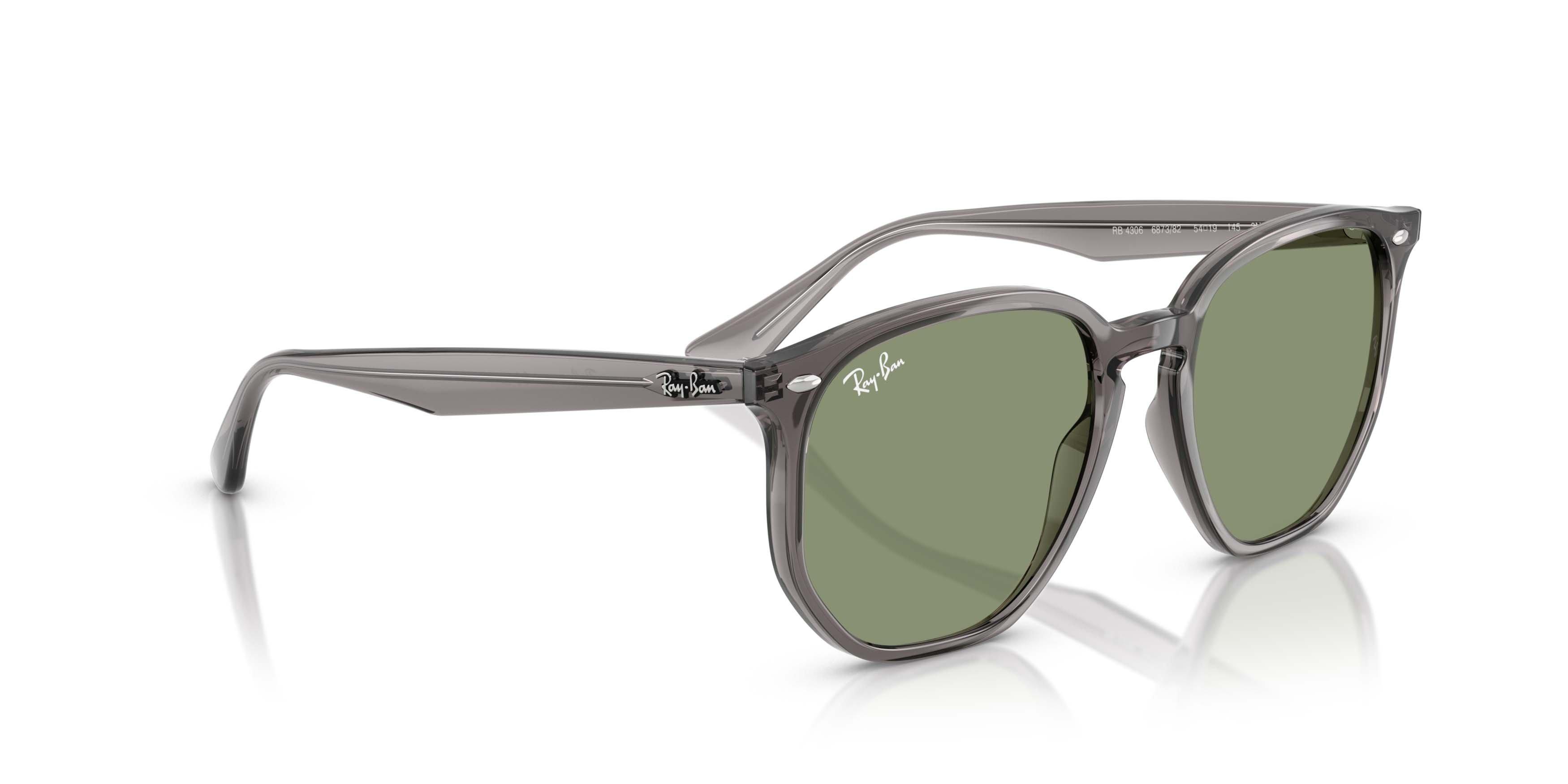 Ray-Ban RB4306 Green Sunglasses &ndash; Matte Opal Grey - GREY/GREEN Thumbnail View 3