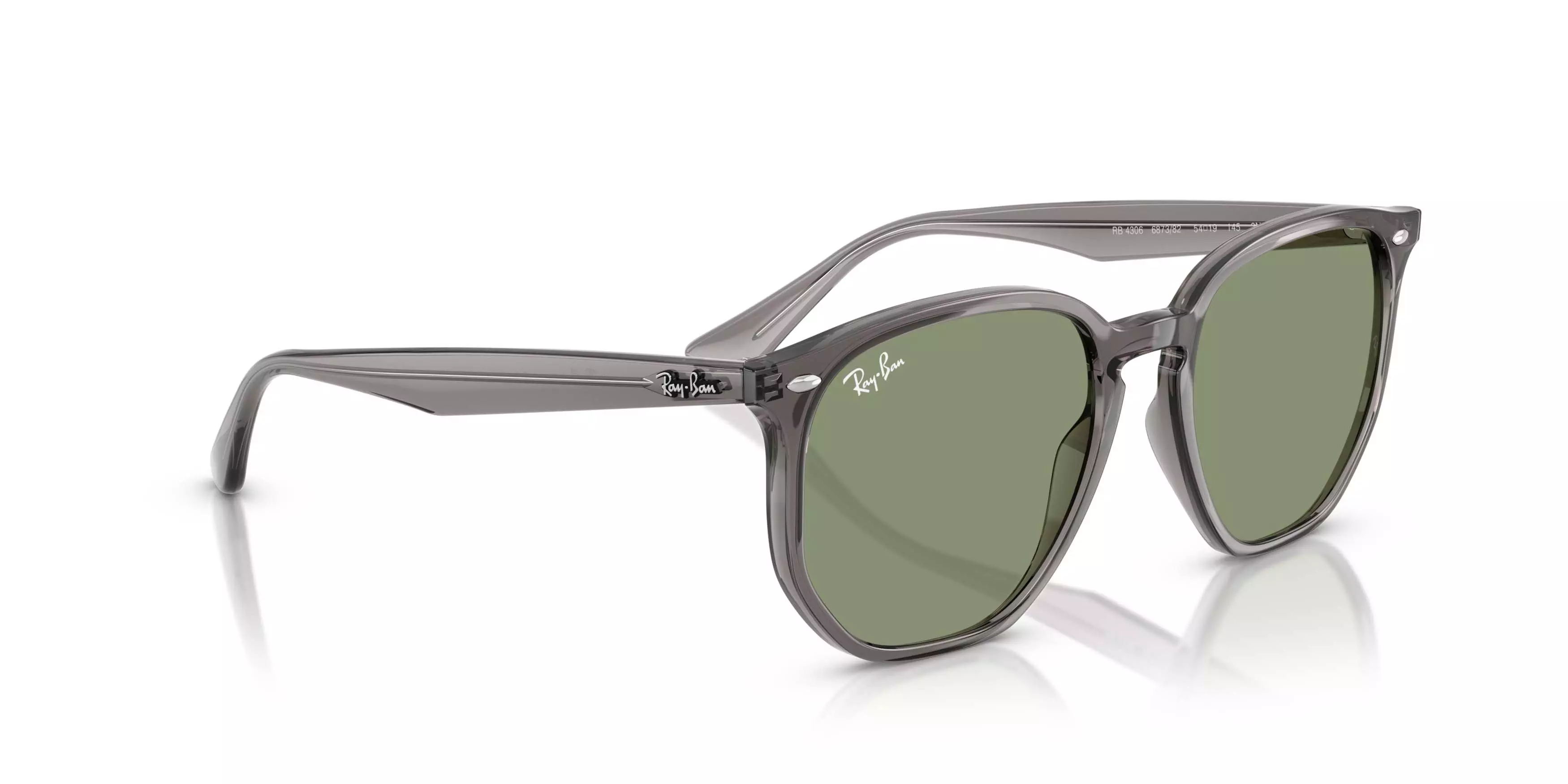 Ray-Ban RB4306 Green Sunglasses &ndash; Matte Opal Grey - GREY/GREEN