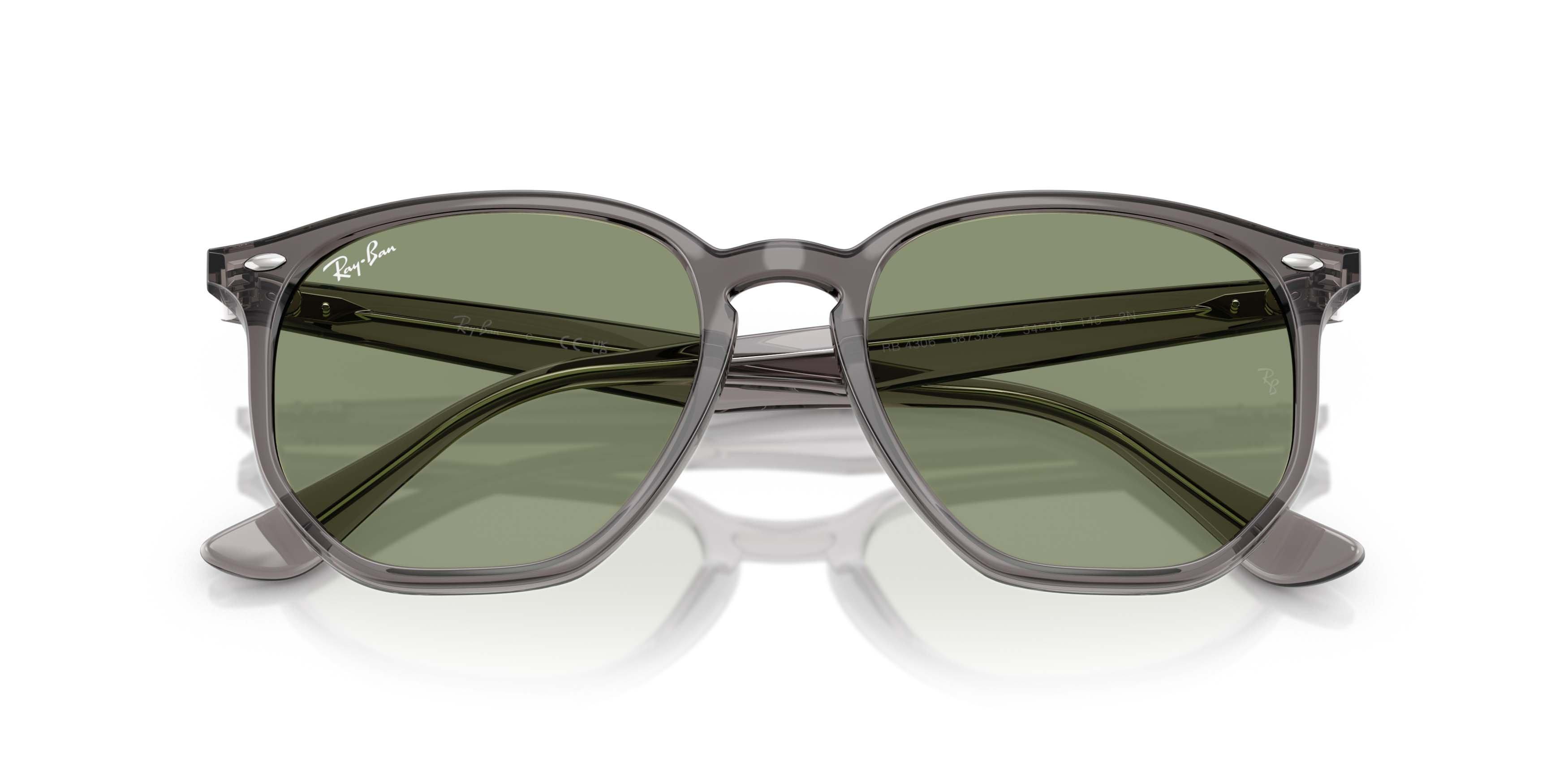Ray-Ban RB4306 Green Sunglasses &ndash; Matte Opal Grey - GREY/GREEN Thumbnail View 5