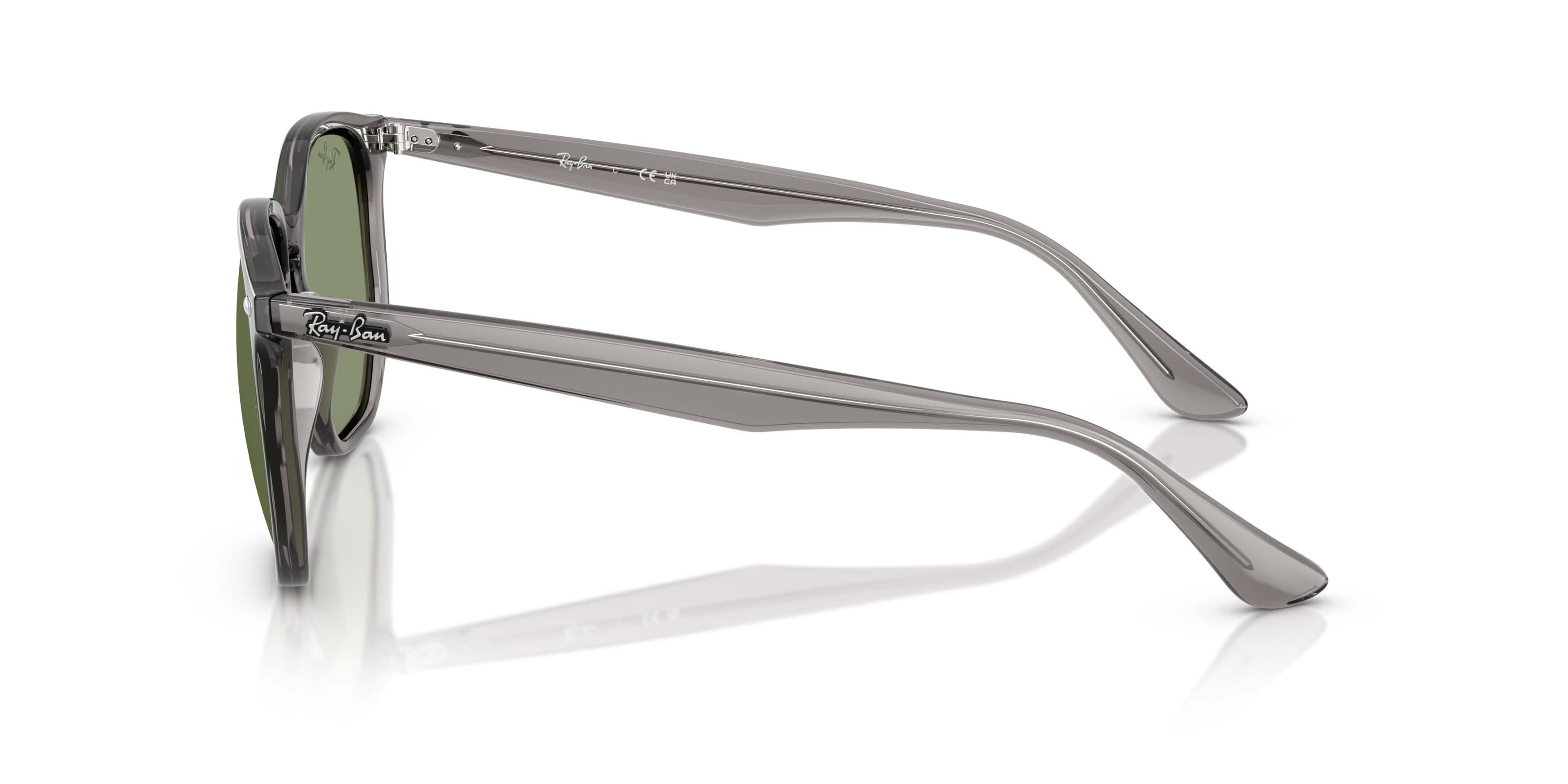 Ray-Ban RB4306 Green Sunglasses &ndash; Matte Opal Grey - GREY/GREEN Thumbnail View 6