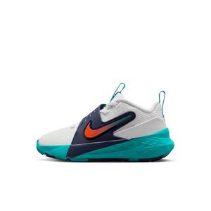 Nike Team Hustle D 12 "Summit White/Energy/Midnight Navy/Orange" Preschool Boys' Basketball Shoe - WHITE/ENERGY/NAVY/ORANGE