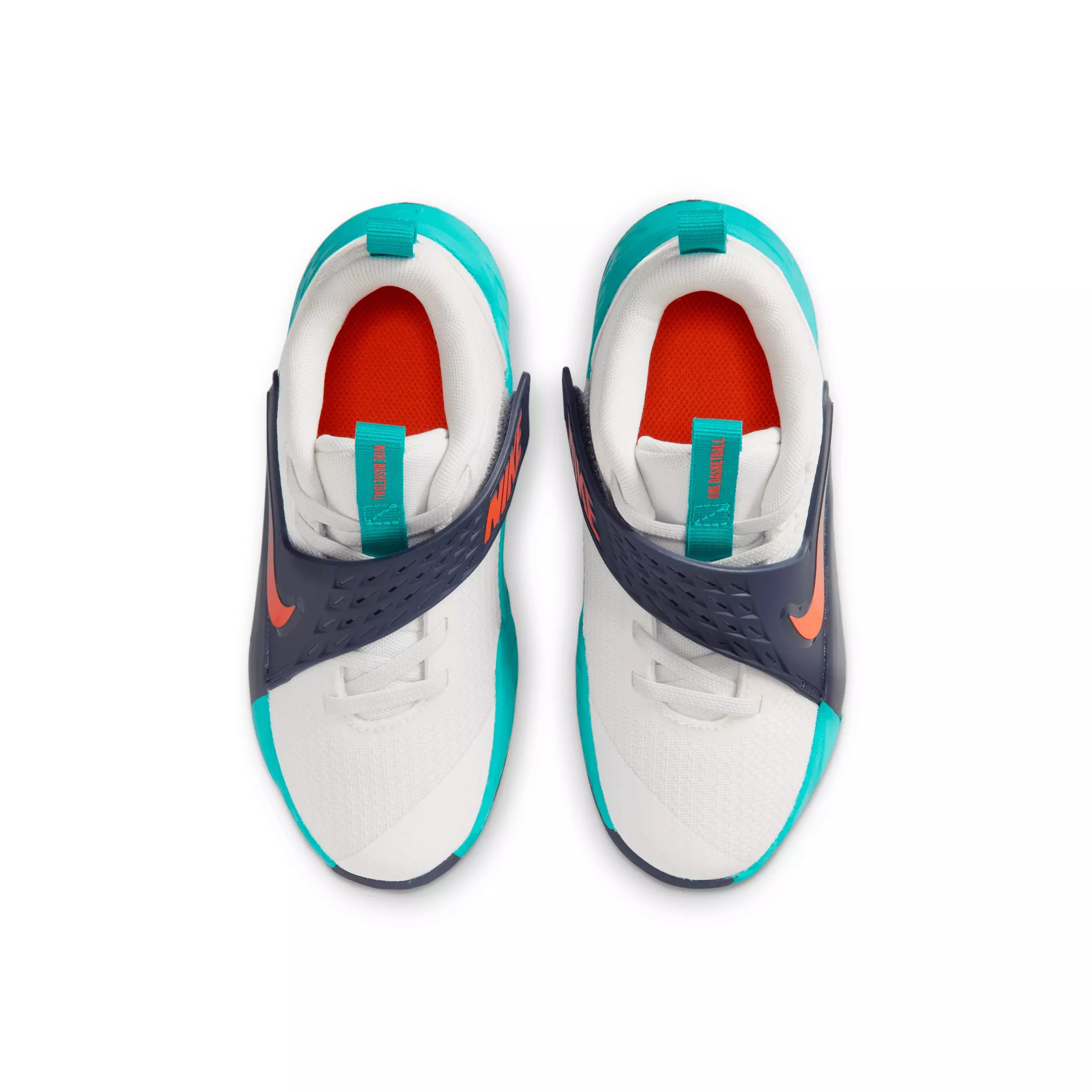 Nike Team Hustle D 12 "Summit White/Energy/Midnight Navy/Orange" Preschool Boys' Basketball Shoe - WHITE/ENERGY/NAVY/ORANGE