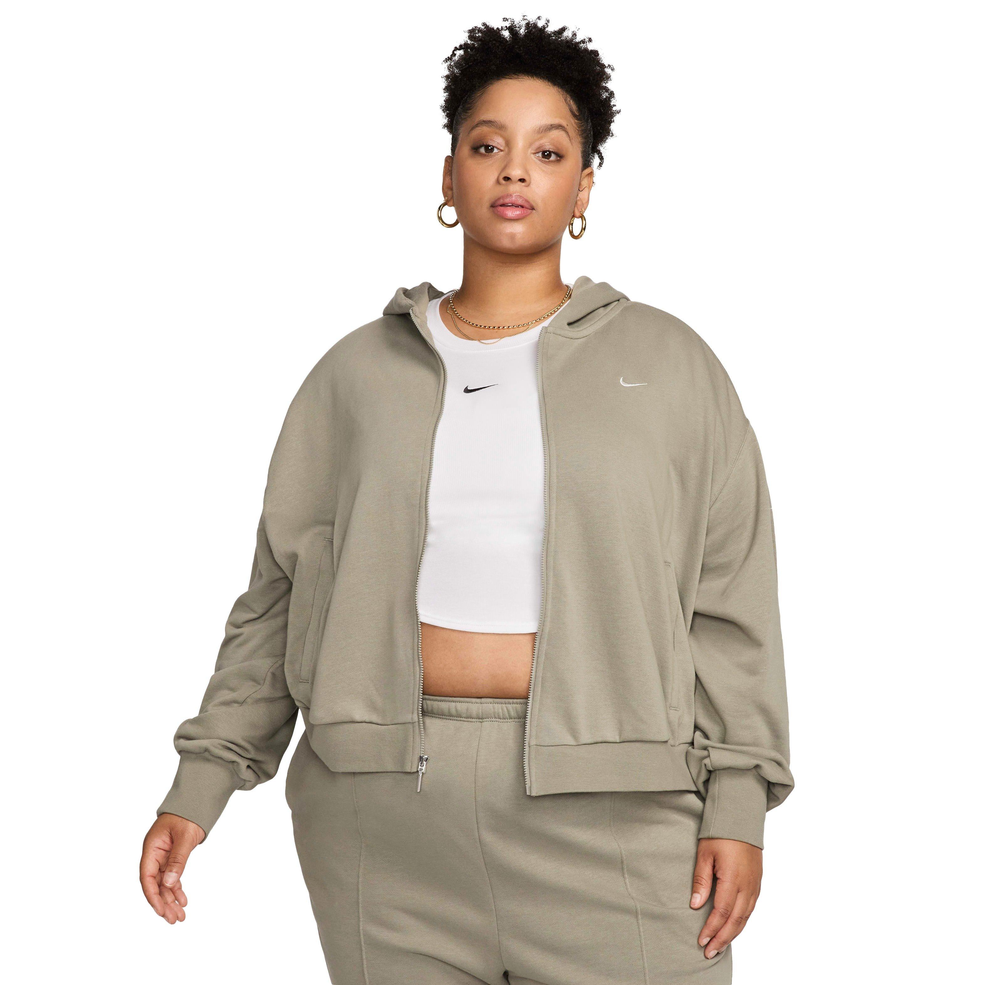 Nike Women's Sportswear Chill Full-Zip French Terry Jacket - LT ARMY GREEN Thumbnail View 1