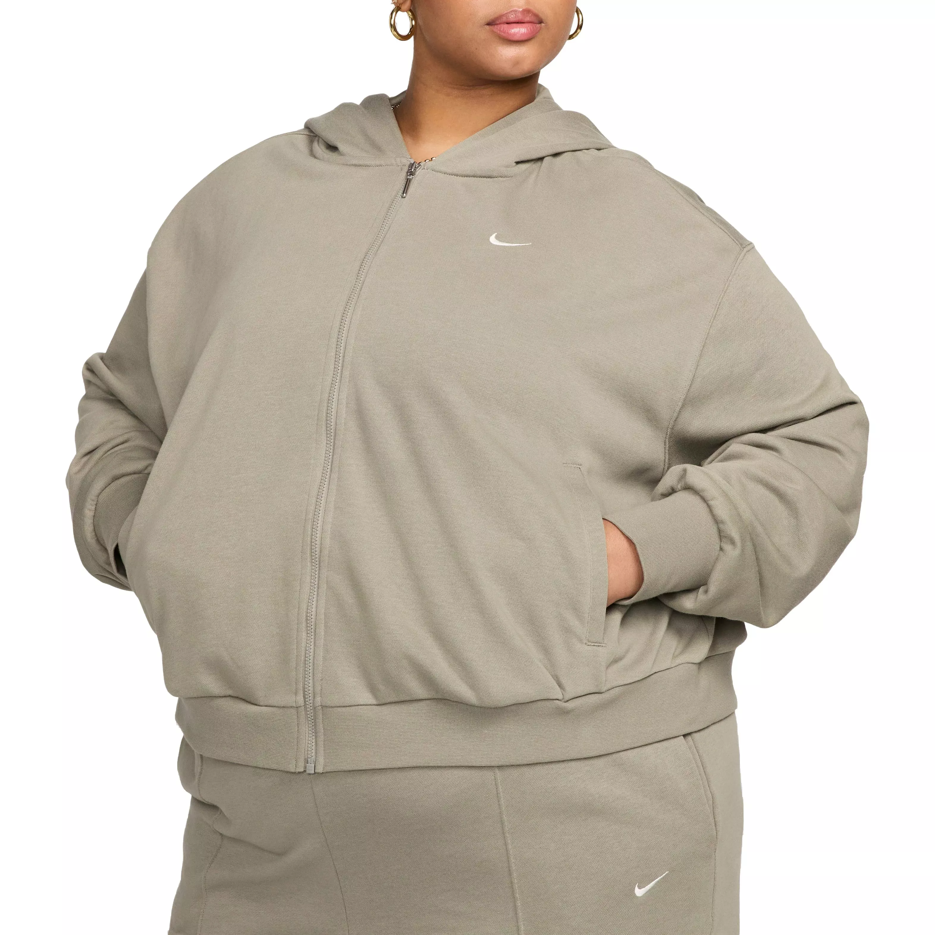 Nike Women's Sportswear Chill Full-Zip French Terry Jacket - LT ARMY GREEN