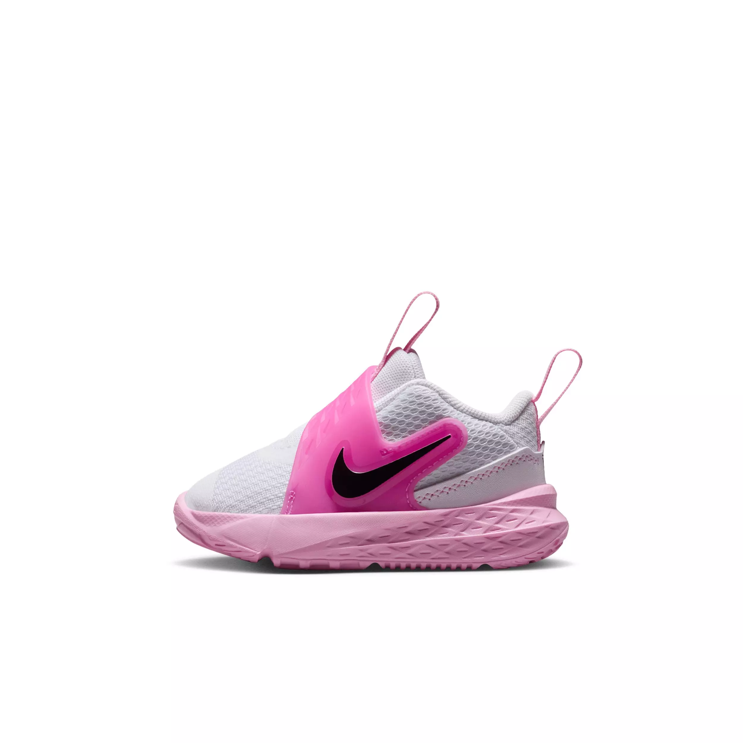 Nike Team Hustle D 12 "White/Pink Rise/Playful Pink/Black" Infant Girls' Basketball Shoe - WHITE/PINK/PINK/BLACK