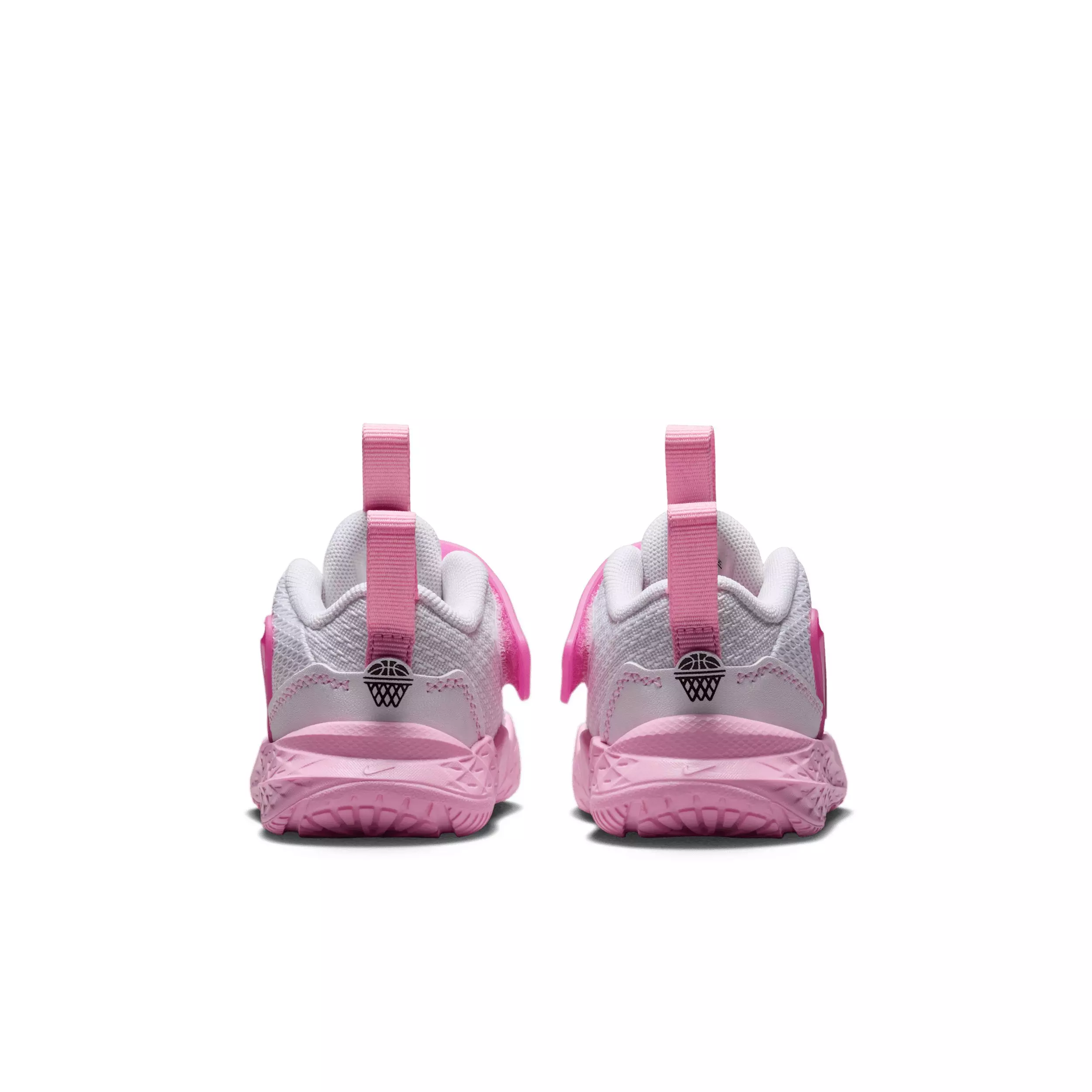 Nike Team Hustle D 12 "White/Pink Rise/Playful Pink/Black" Infant Girls' Basketball Shoe - WHITE/PINK/PINK/BLACK