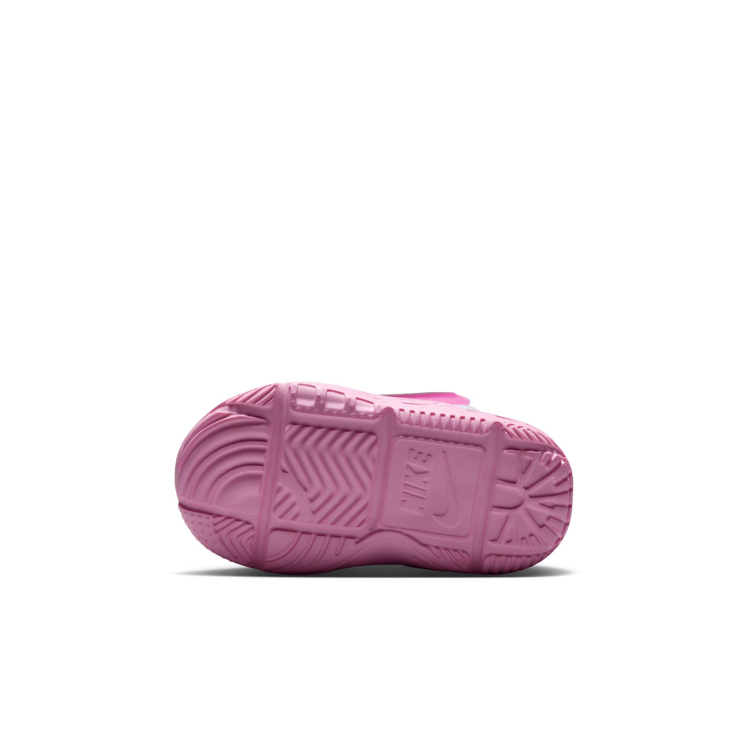 Nike Team Hustle D 12 "White/Pink Rise/Playful Pink/Black" Infant Girls' Basketball Shoe - WHITE/PINK/PINK/BLACK