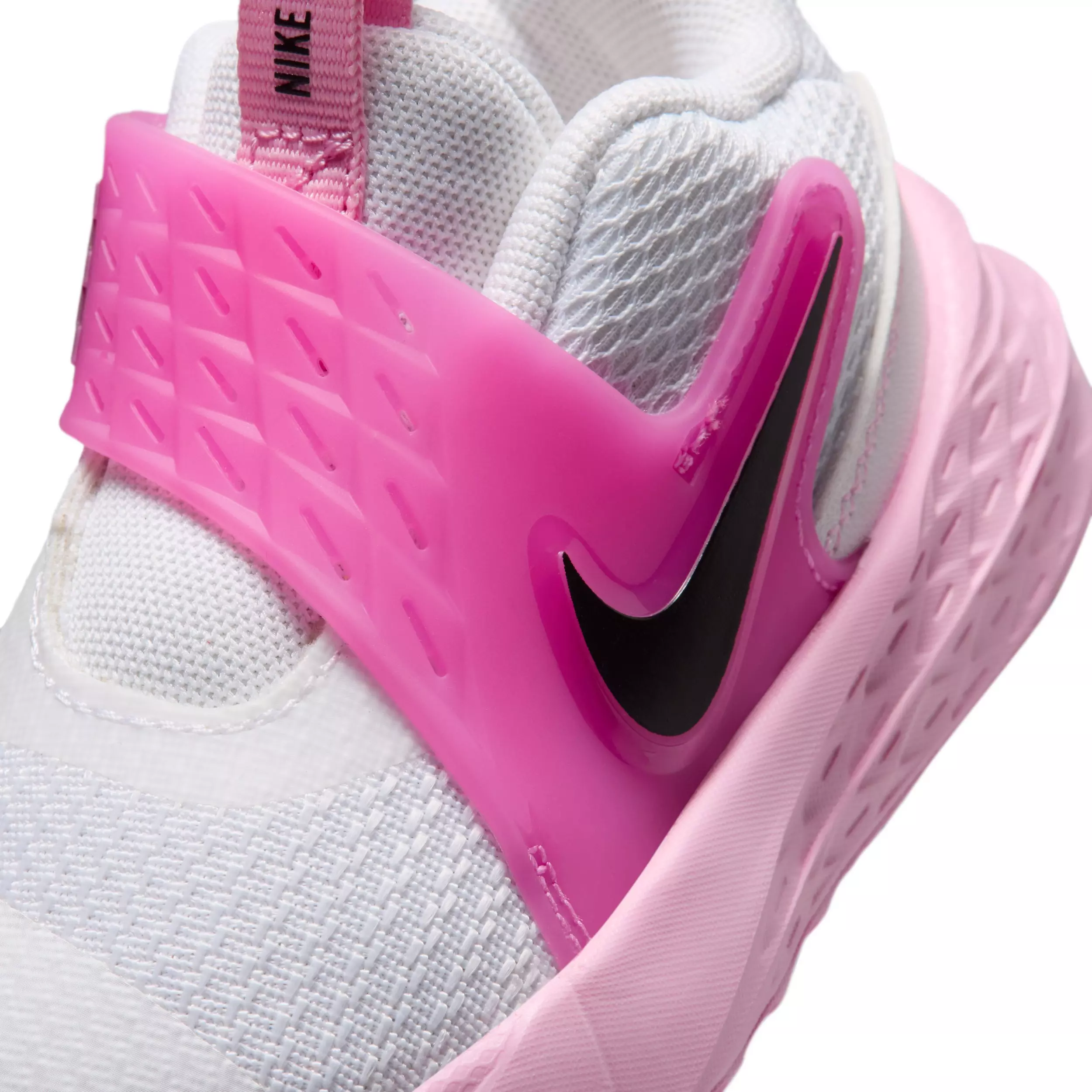 Nike Team Hustle D 12 "White/Pink Rise/Playful Pink/Black" Infant Girls' Basketball Shoe - WHITE/PINK/PINK/BLACK
