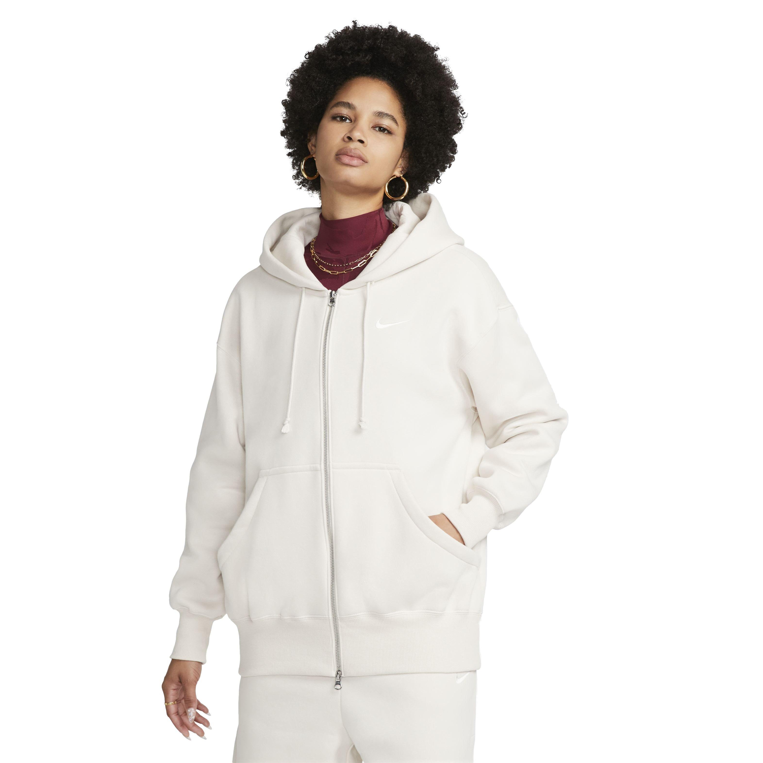 Nike Women's Sportswear Phoenix Fleece Oversized Full-Zip Jacket - WHITE Thumbnail View 1