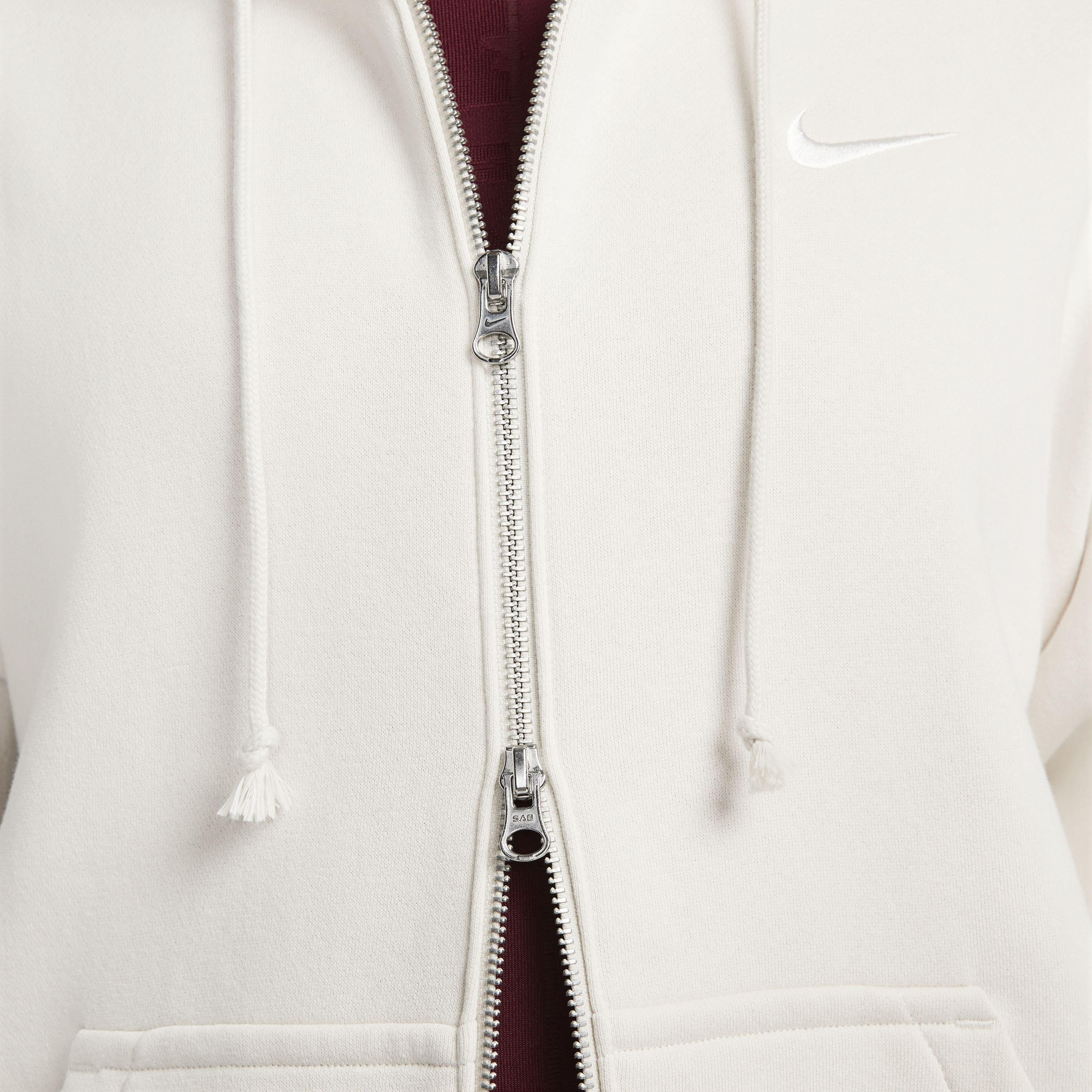 Nike Women's Sportswear Phoenix Fleece Oversized Full-Zip Jacket - WHITE Thumbnail View 5