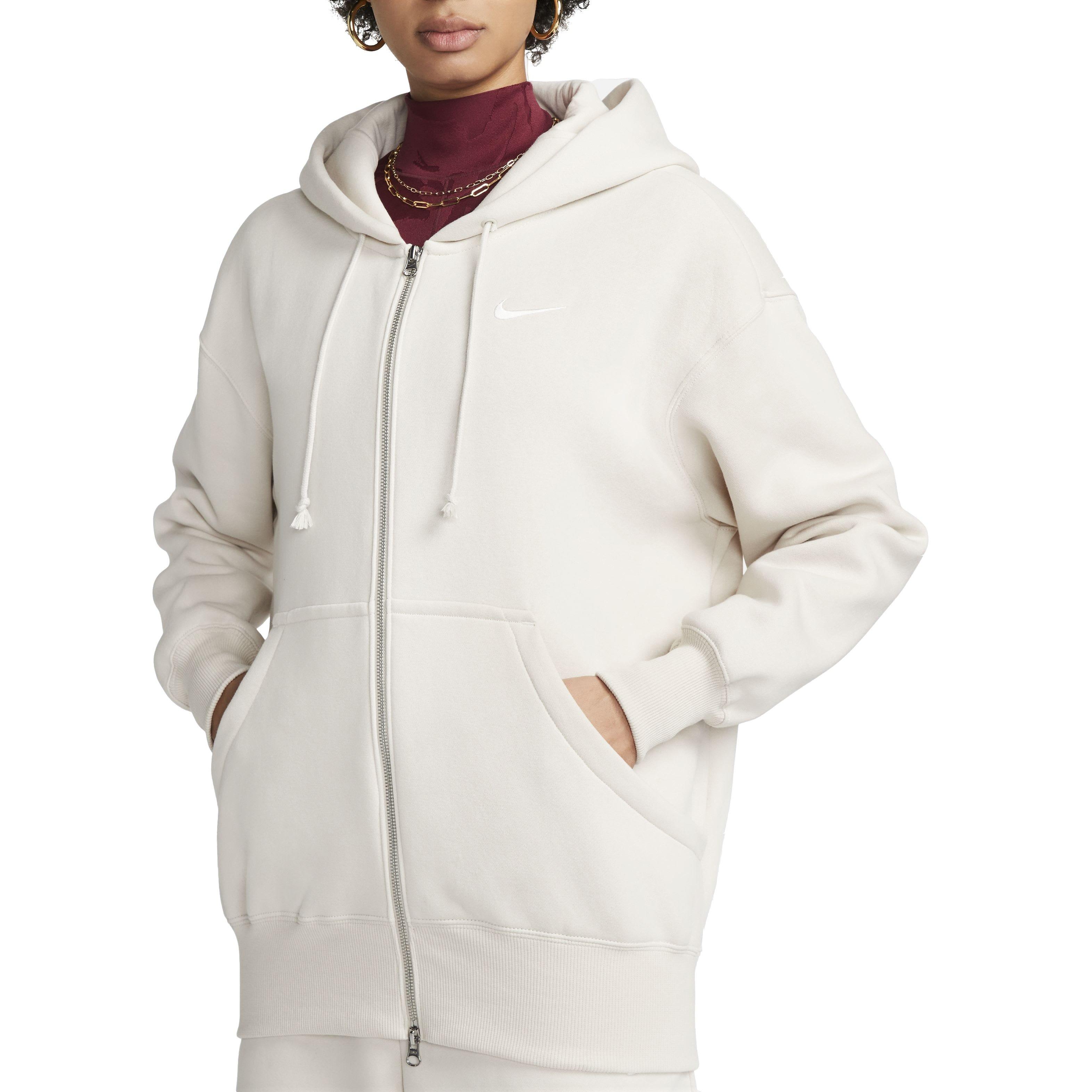 Nike Women's Sportswear Phoenix Fleece Oversized Full-Zip Jacket - WHITE Thumbnail View 7