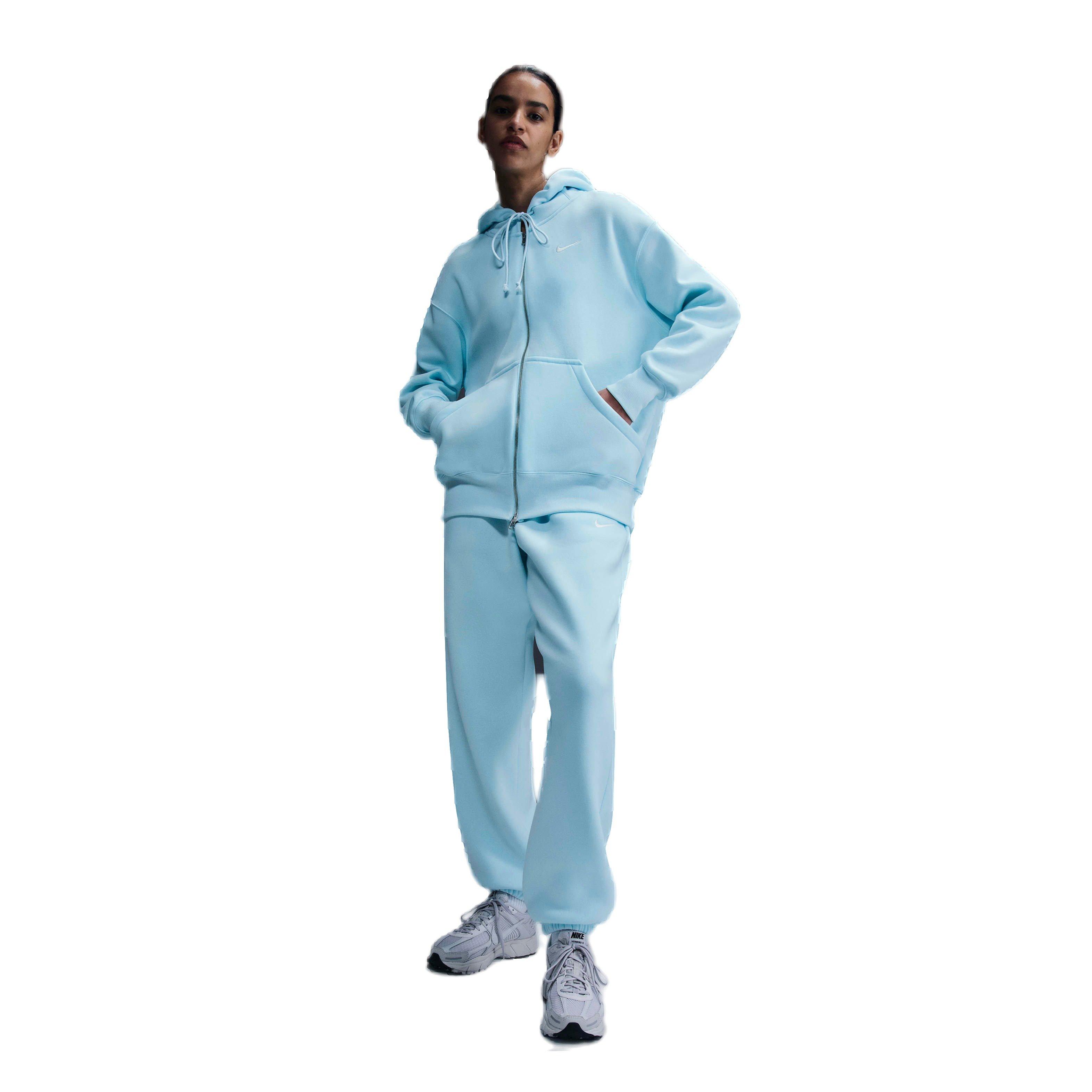 Nike Women's Sportswear Phoenix Fleece Oversized Full-Zip Jacket - BLUE Thumbnail View 4