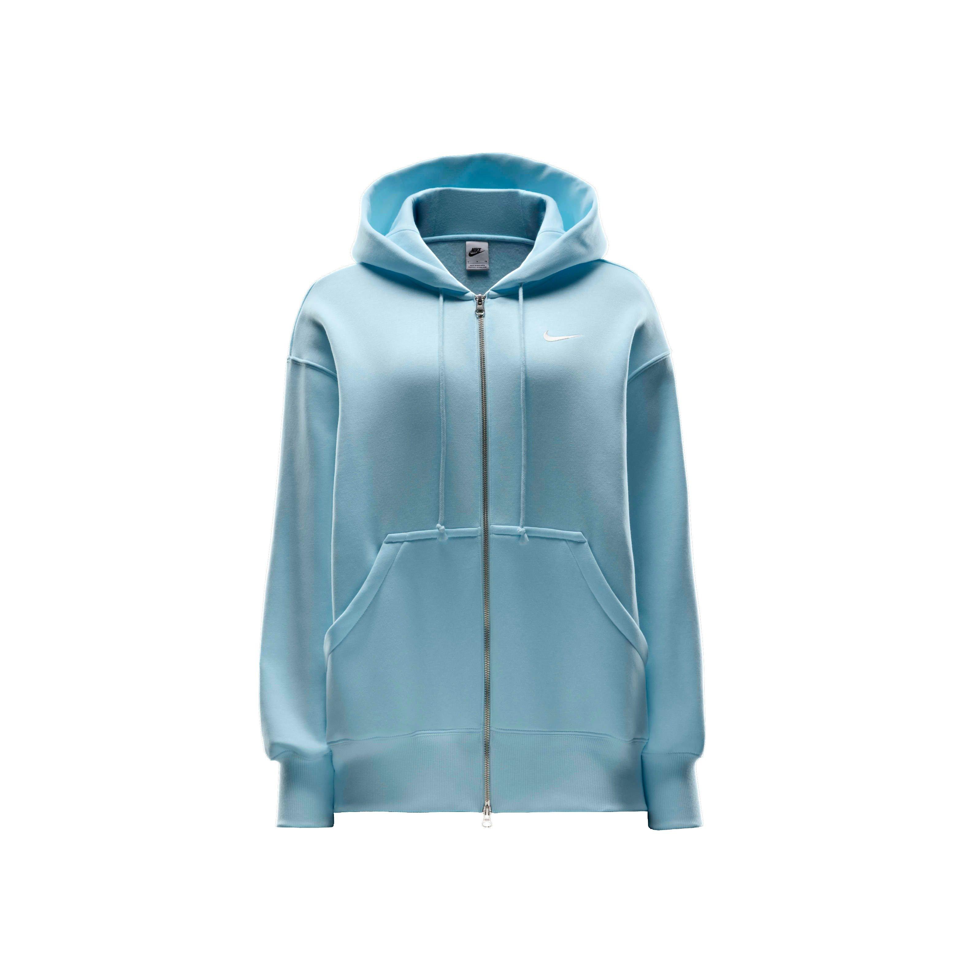 Nike Women's Sportswear Phoenix Fleece Oversized Full-Zip Jacket - BLUE Thumbnail View 6