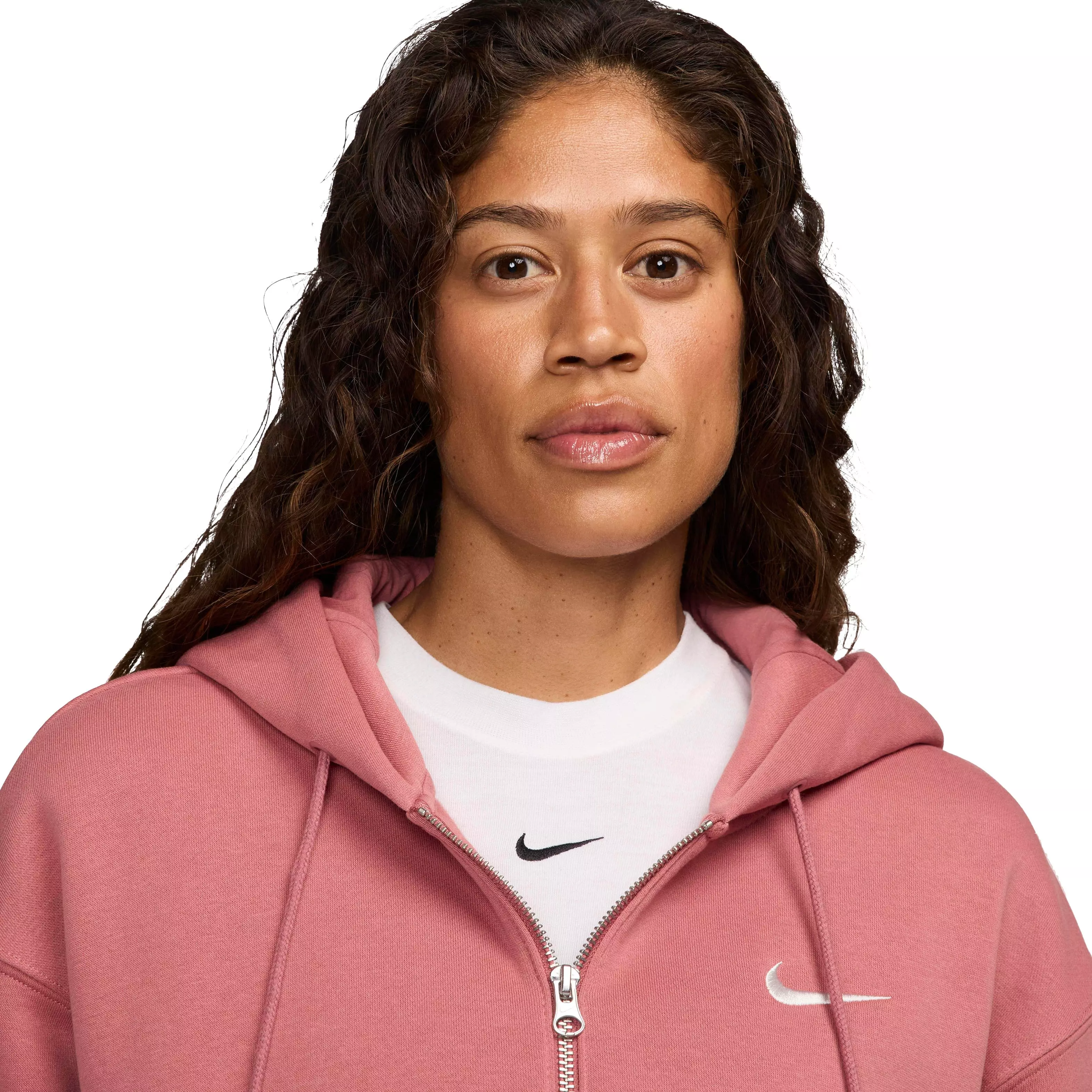 Nike Women's Sportswear Phoenix Fleece Oversized Full-Zip Jacket - PINK