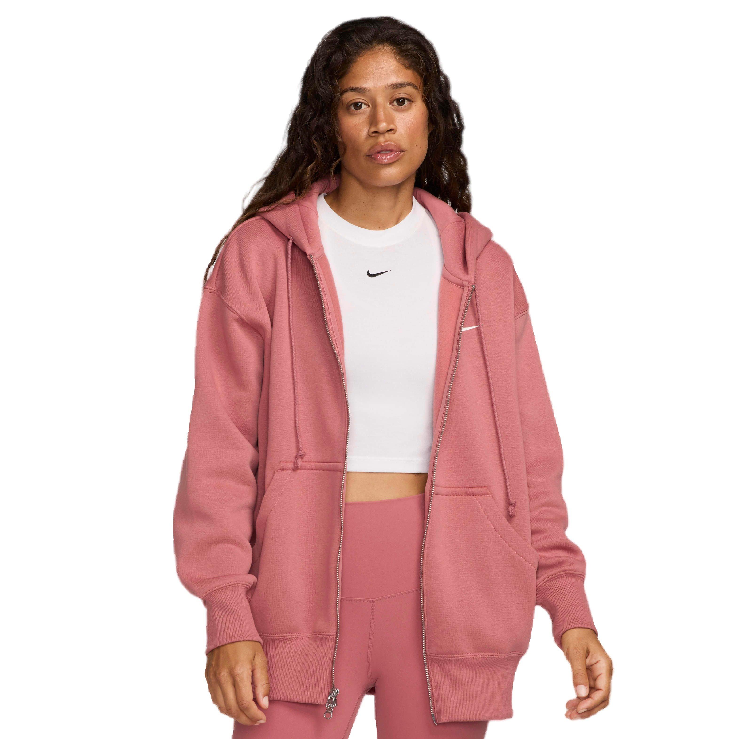 Nike Women's Sportswear Phoenix Fleece Oversized Full-Zip Jacket - PINK Thumbnail View 4