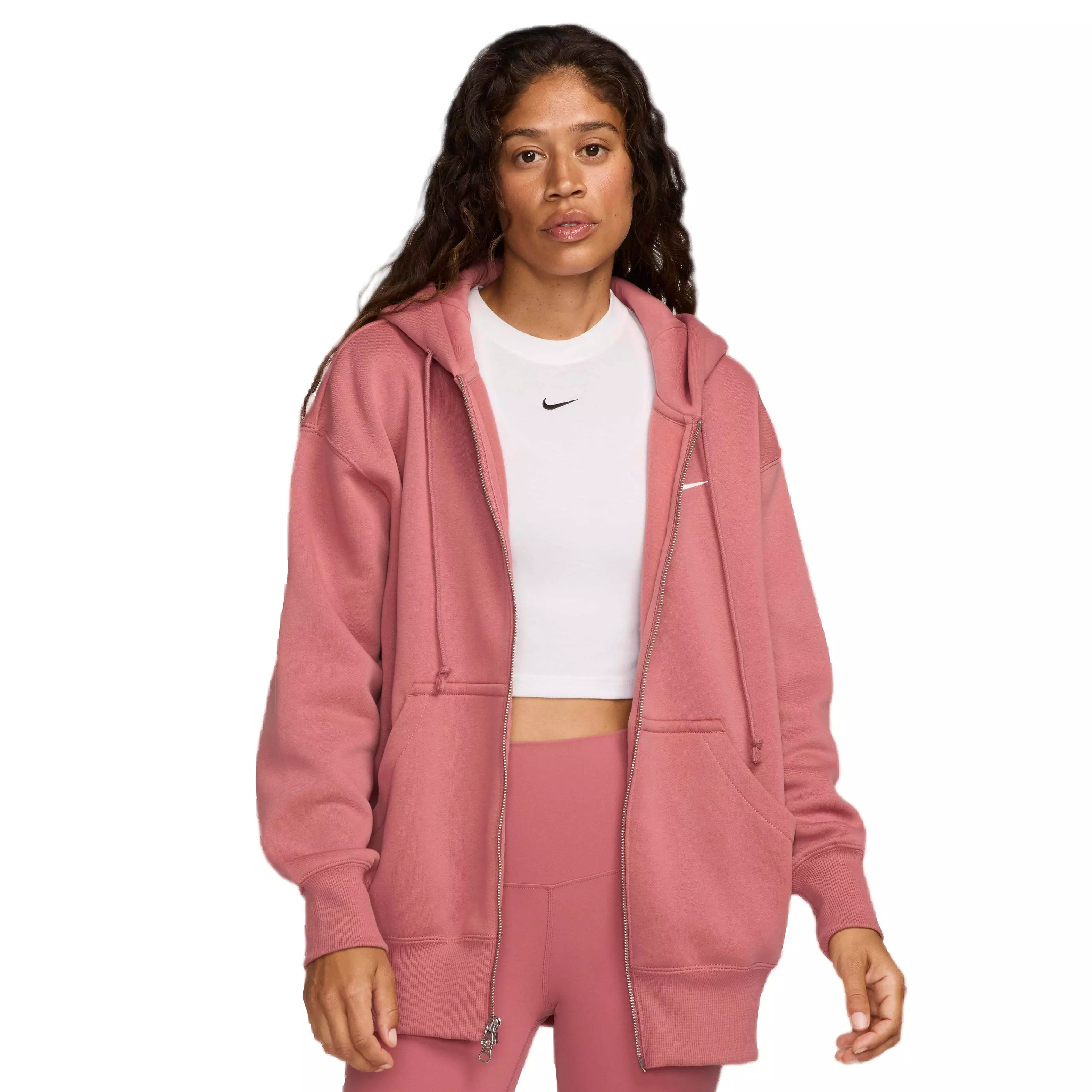 Nike Women's Sportswear Phoenix Fleece Oversized Full-Zip Jacket - PINK