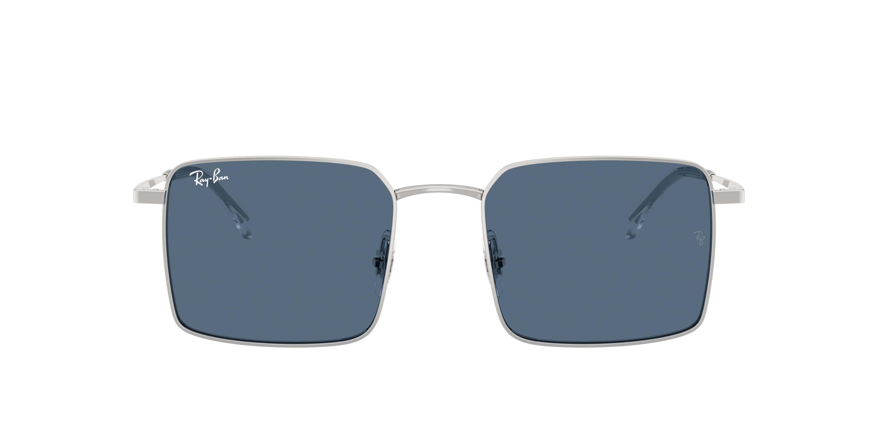 Ray-Ban Idan Bio-Based Dark Blue Sunglasses &ndash; Polished Silver - SILVER/BLUE Thumbnail View 2