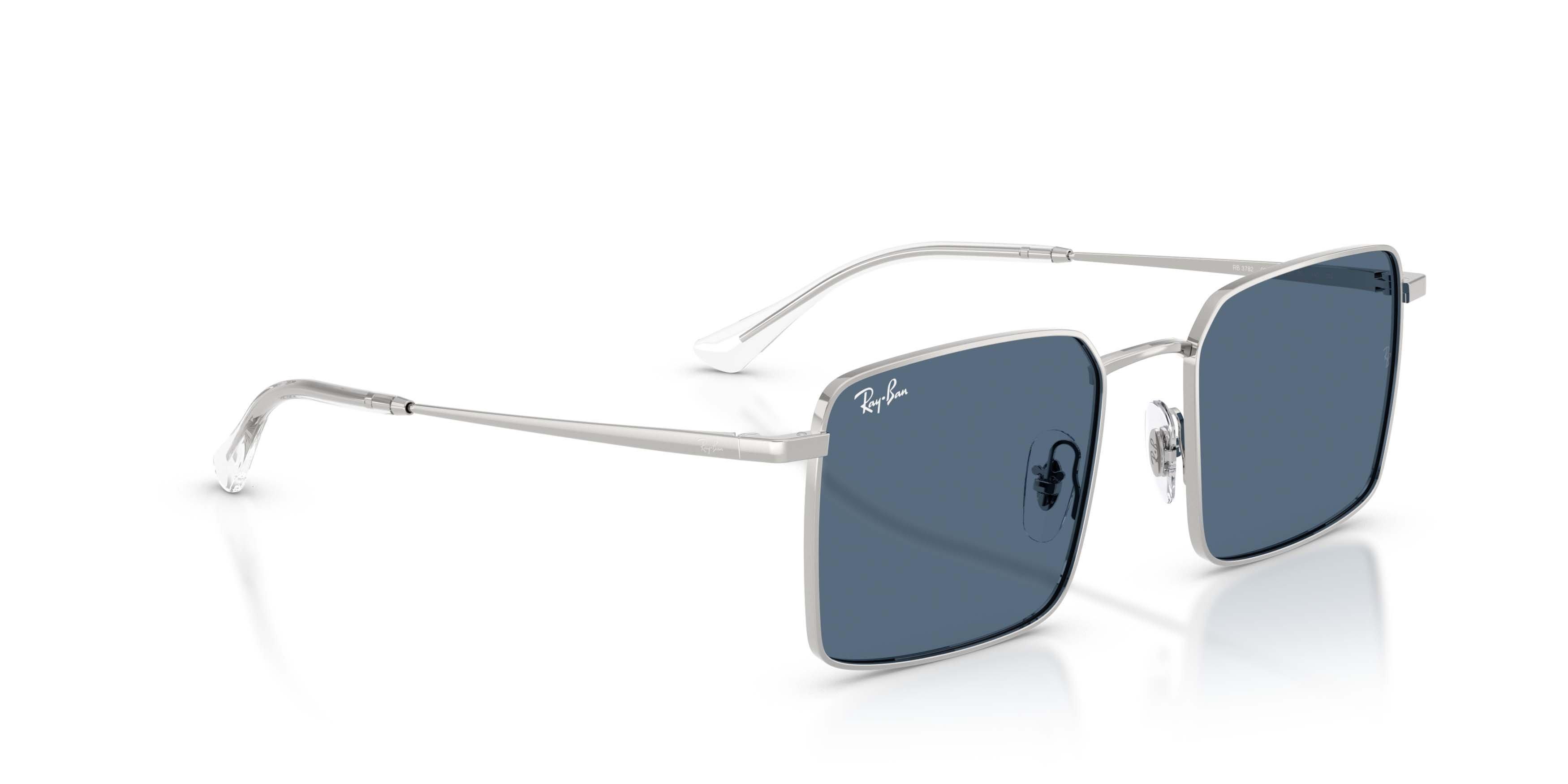 Ray-Ban Idan Bio-Based Dark Blue Sunglasses &ndash; Polished Silver - SILVER/BLUE Thumbnail View 3
