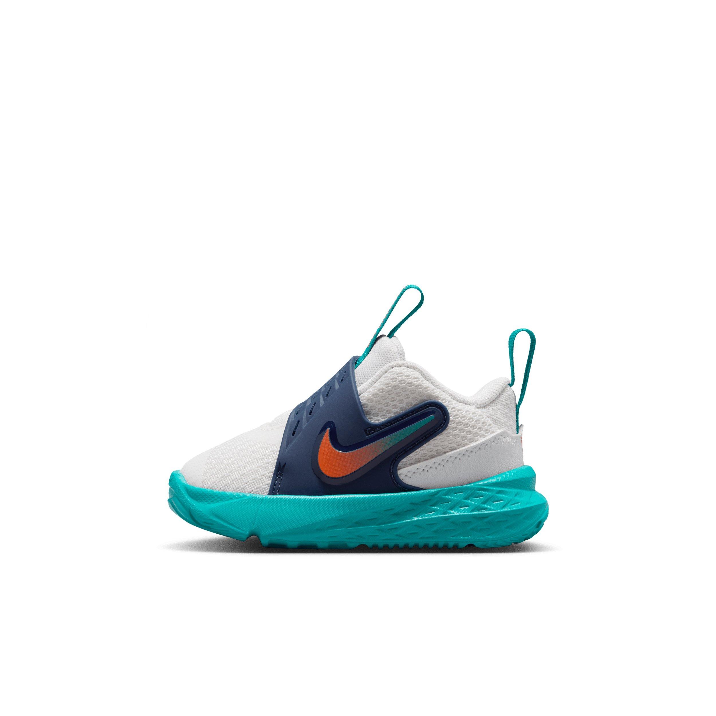 Nike Team Hustle D 12 "Summit White/Energy/Midnight Navy/Safety Orange" Infant Boys' Basketball Shoe - WHITE/ENERGY/NAVY/ORANGE