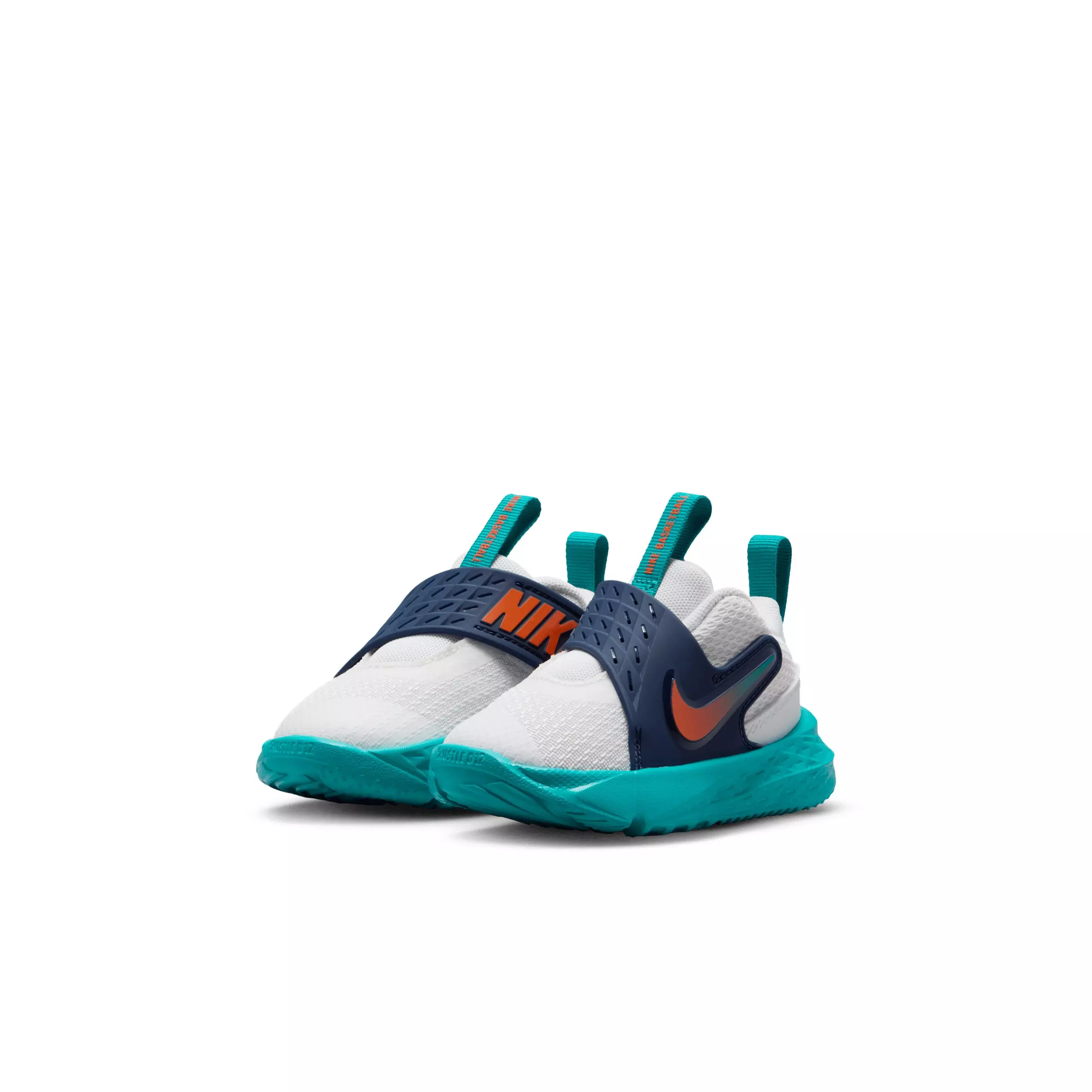 Nike Team Hustle D 12 "Summit White/Energy/Midnight Navy/Safety Orange" Infant Boys' Basketball Shoe - WHITE/ENERGY/NAVY/ORANGE