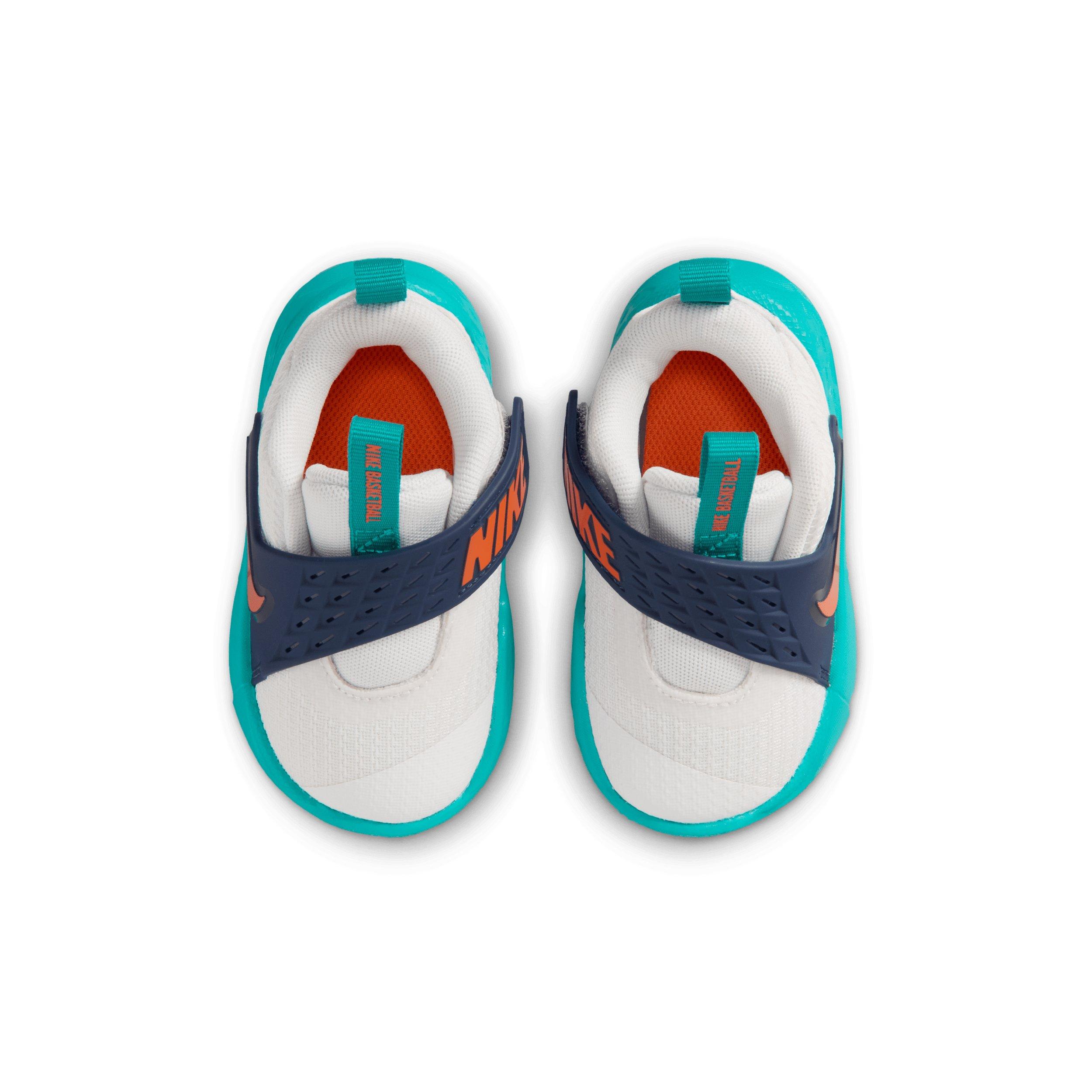 Nike Team Hustle D 12 "Summit White/Energy/Midnight Navy/Safety Orange" Infant Boys' Basketball Shoe - WHITE/ENERGY/NAVY/ORANGE