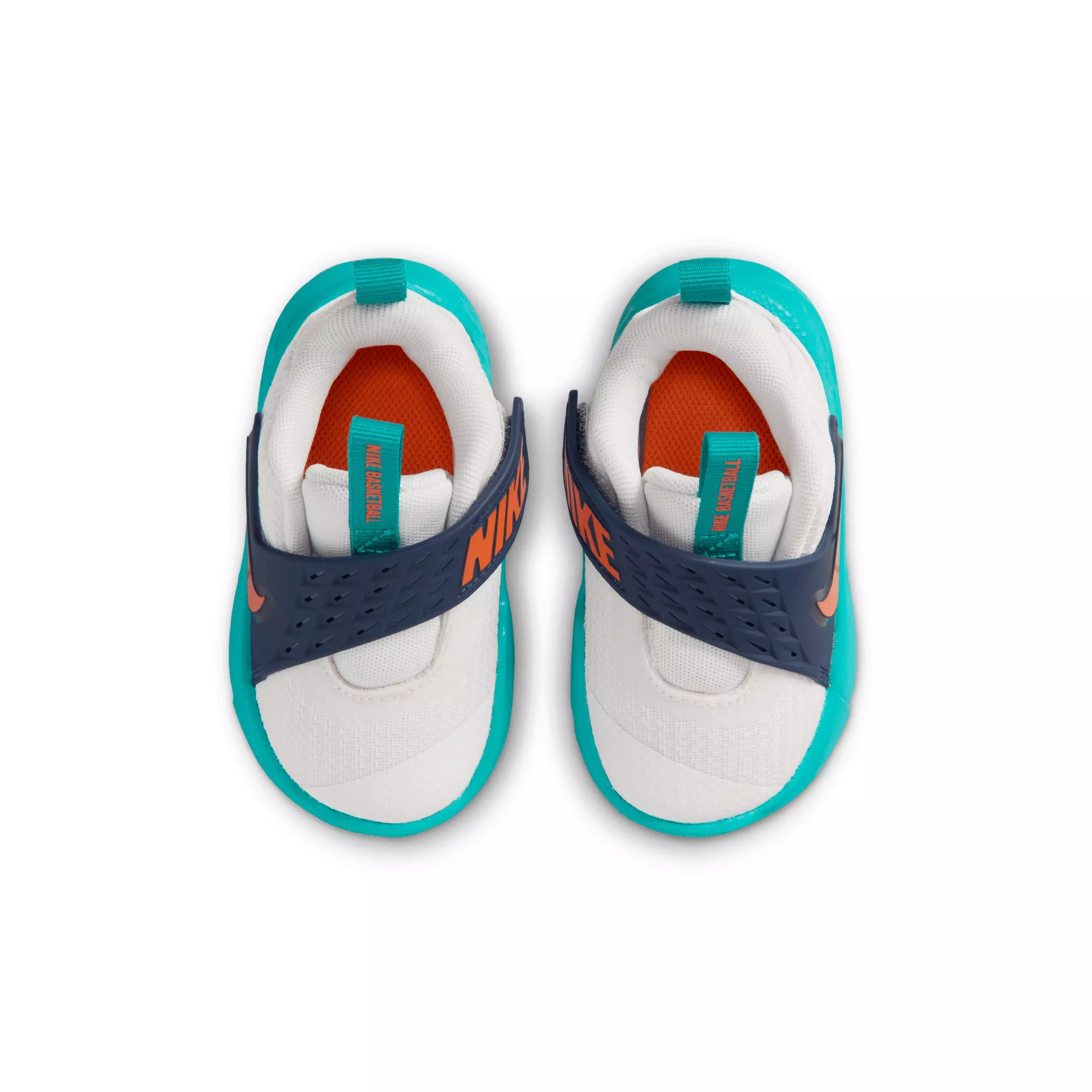 Nike Team Hustle D 12 "Summit White/Energy/Midnight Navy/Safety Orange" Infant Boys' Basketball Shoe - WHITE/ENERGY/NAVY/ORANGE