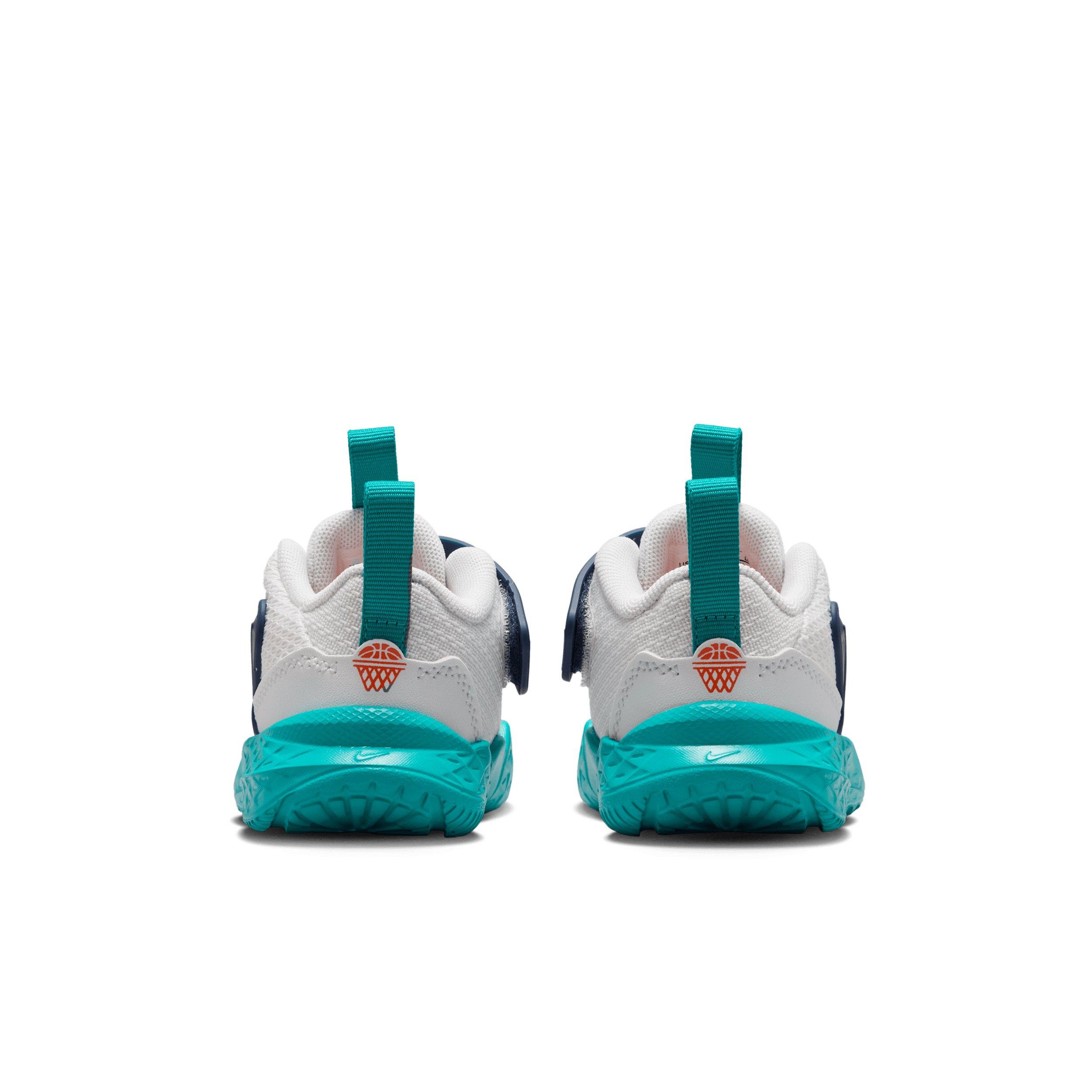 Nike Team Hustle D 12 "Summit White/Energy/Midnight Navy/Safety Orange" Infant Boys' Basketball Shoe - WHITE/ENERGY/NAVY/ORANGE