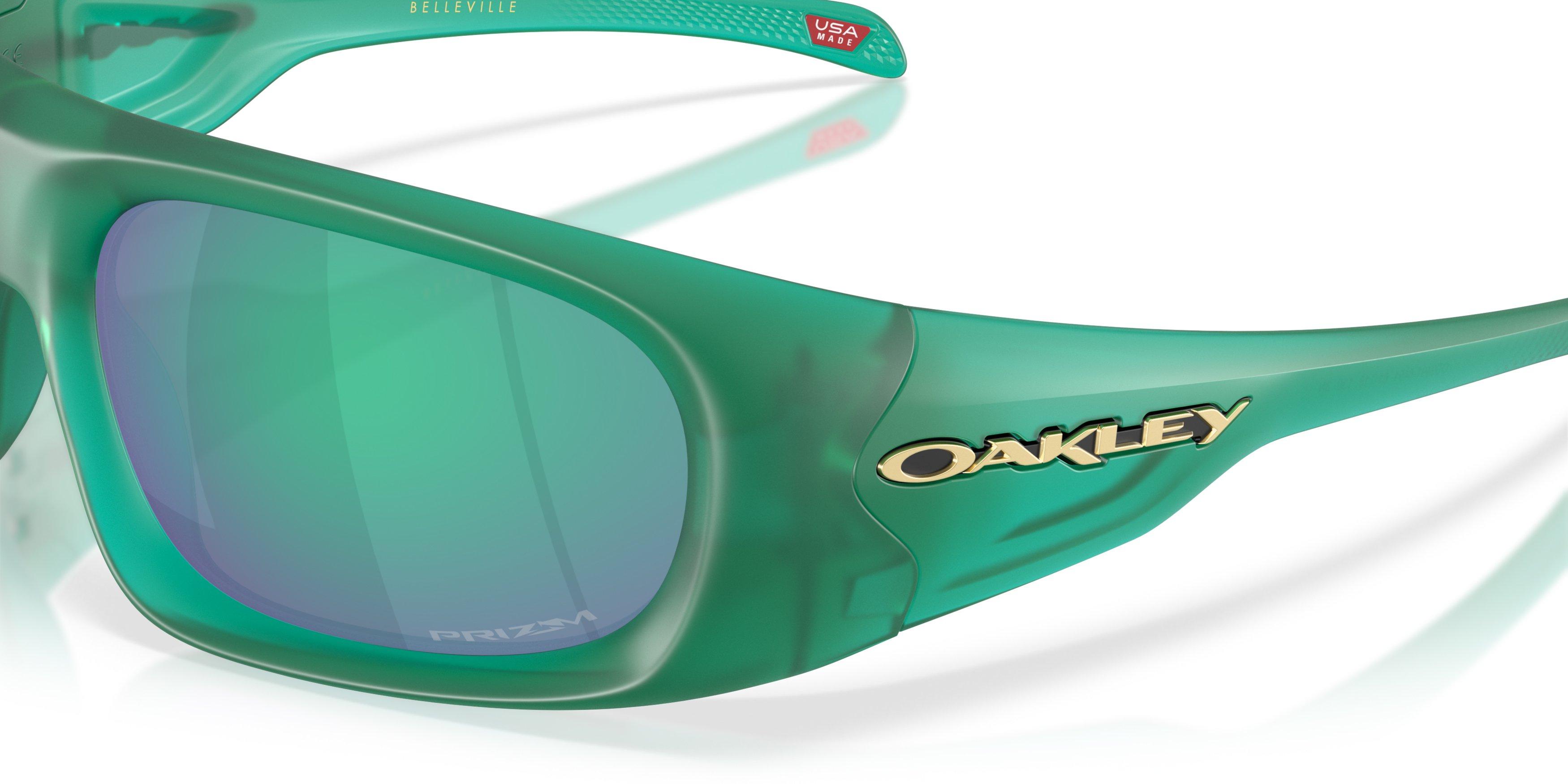 Oakley Belleville Prizm Jade Sunglasses - Transparent Viridian - GREEN Thumbnail View 5