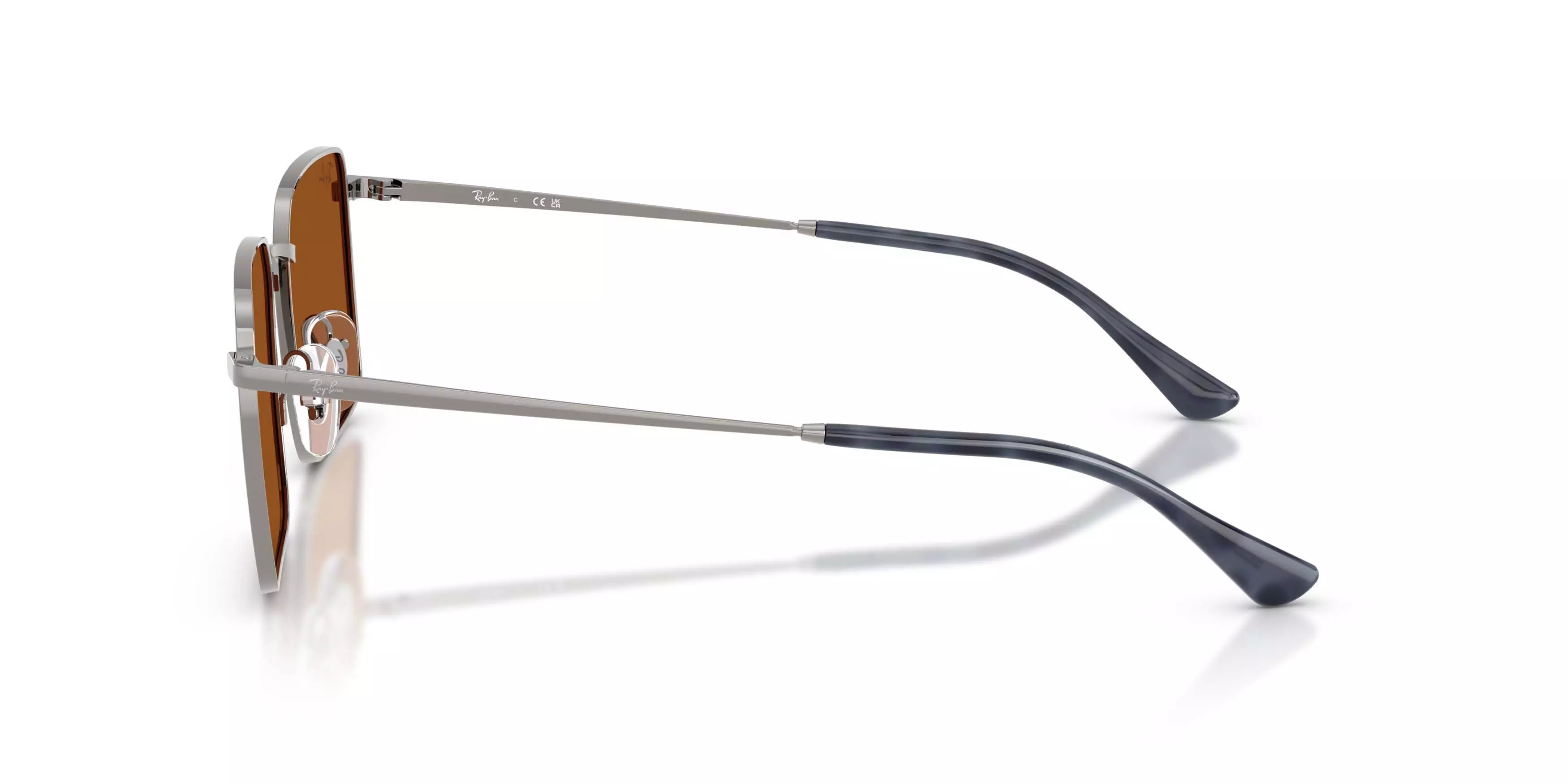 Ray-Ban Idan Bio-Based Dark Brown Sunglasses &ndash; Polished Gunmetal - GREY/BROWN