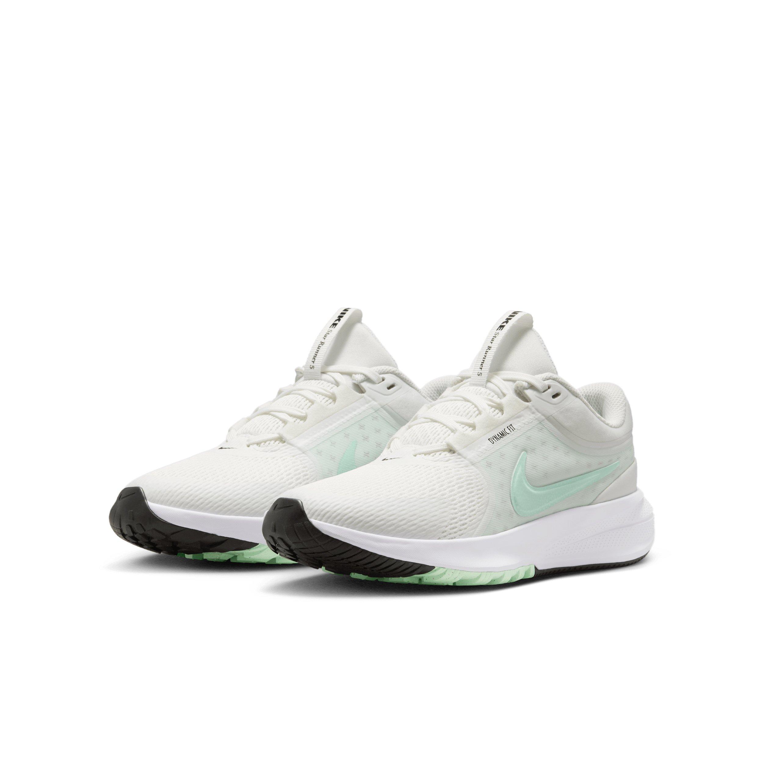 Nike Star Runner 5 "Summit White/Black/Barely Green/Arctic Green" Grade School Boys' Running Shoe - WHITE/BLACK/GREEN/GREEN