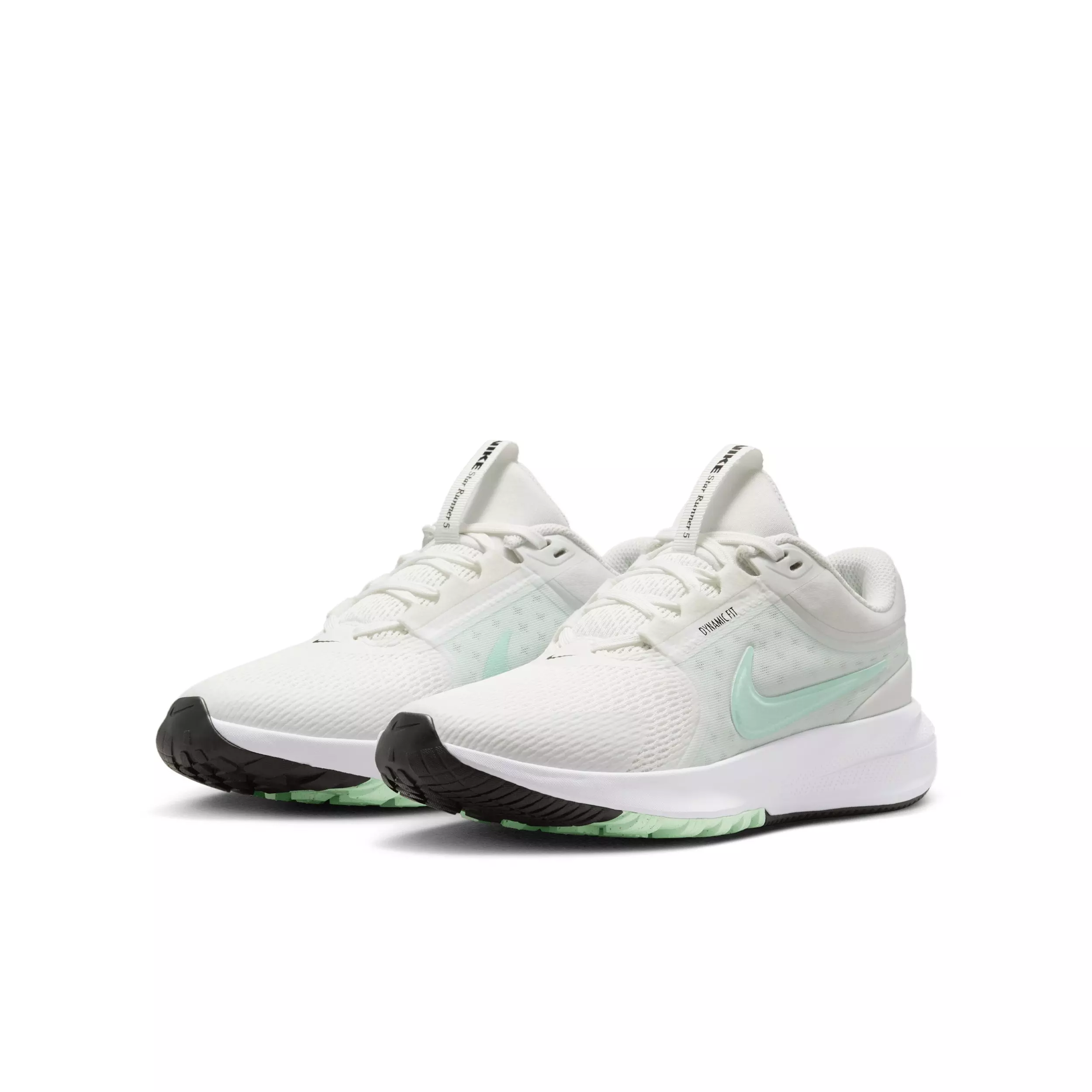 Nike Star Runner 5 "Summit White/Black/Barely Green/Arctic Green" Grade School Boys' Running Shoe - WHITE/BLACK/GREEN/GREEN