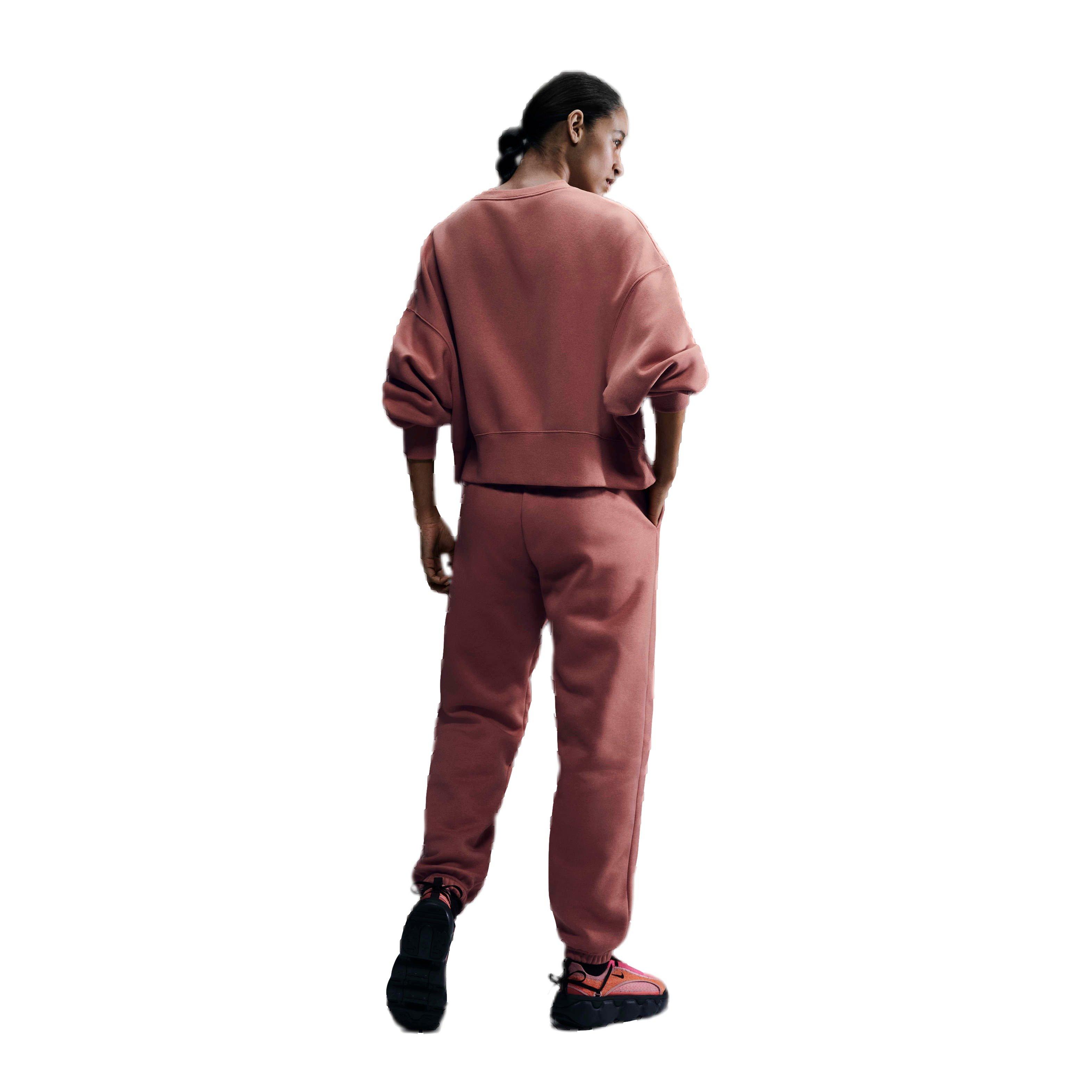 Nike Women's Sportswear Phoenix Swoosh Fleece Over-Oversized Crewneck Sweatshirt - SALMON Thumbnail View 5